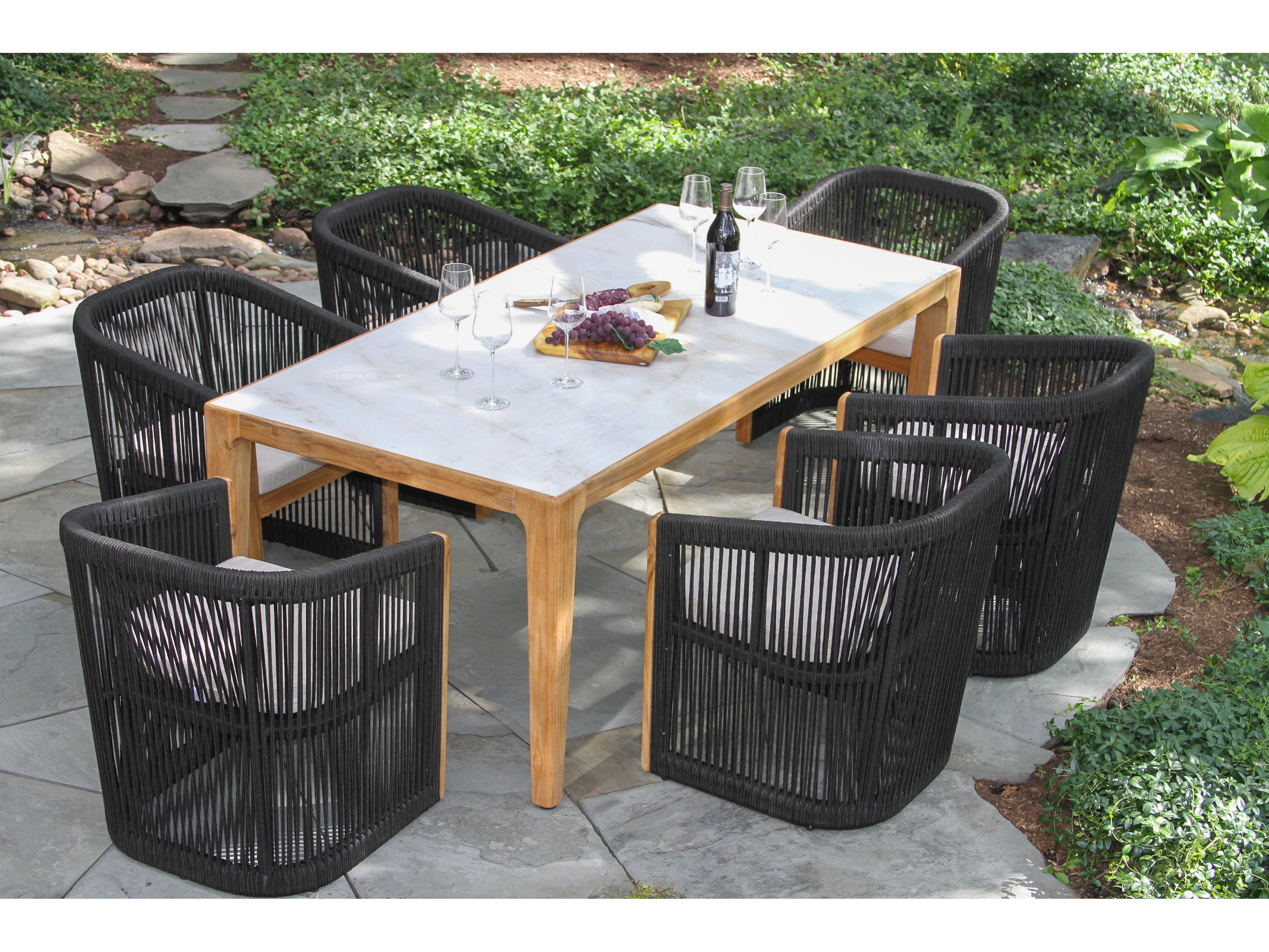 Outdoor Interiors Teak Rope Dining Set