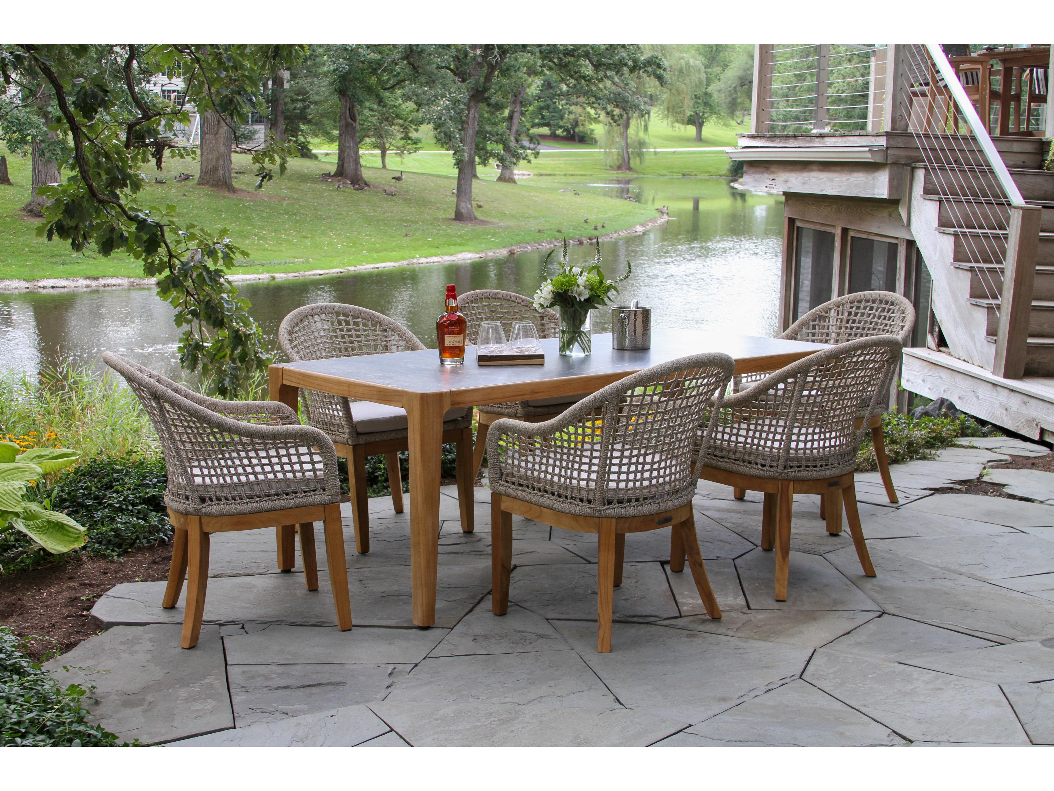Outdoor Interiors Teak Rope Dining Set