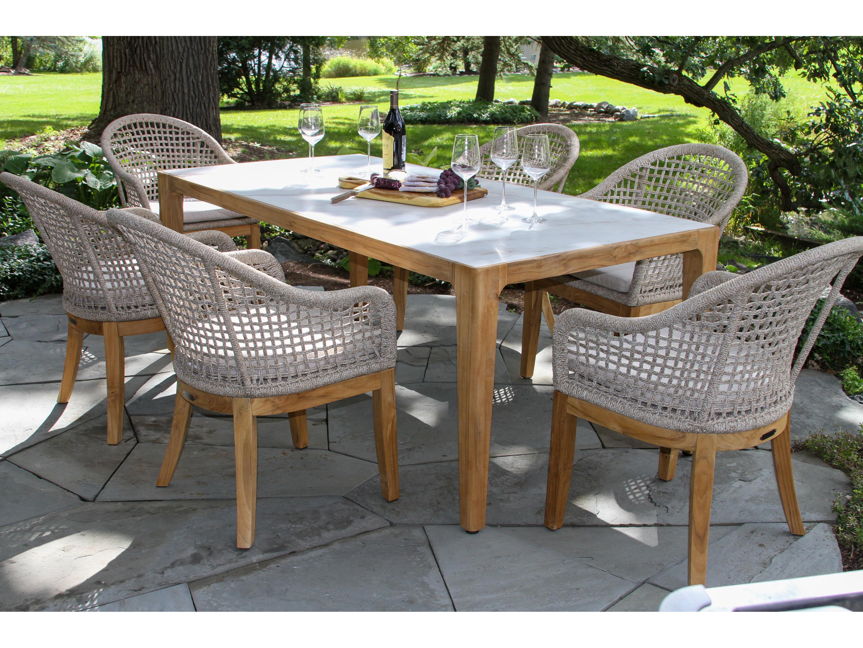 Outdoor Interiors Teak Rope Dining Set