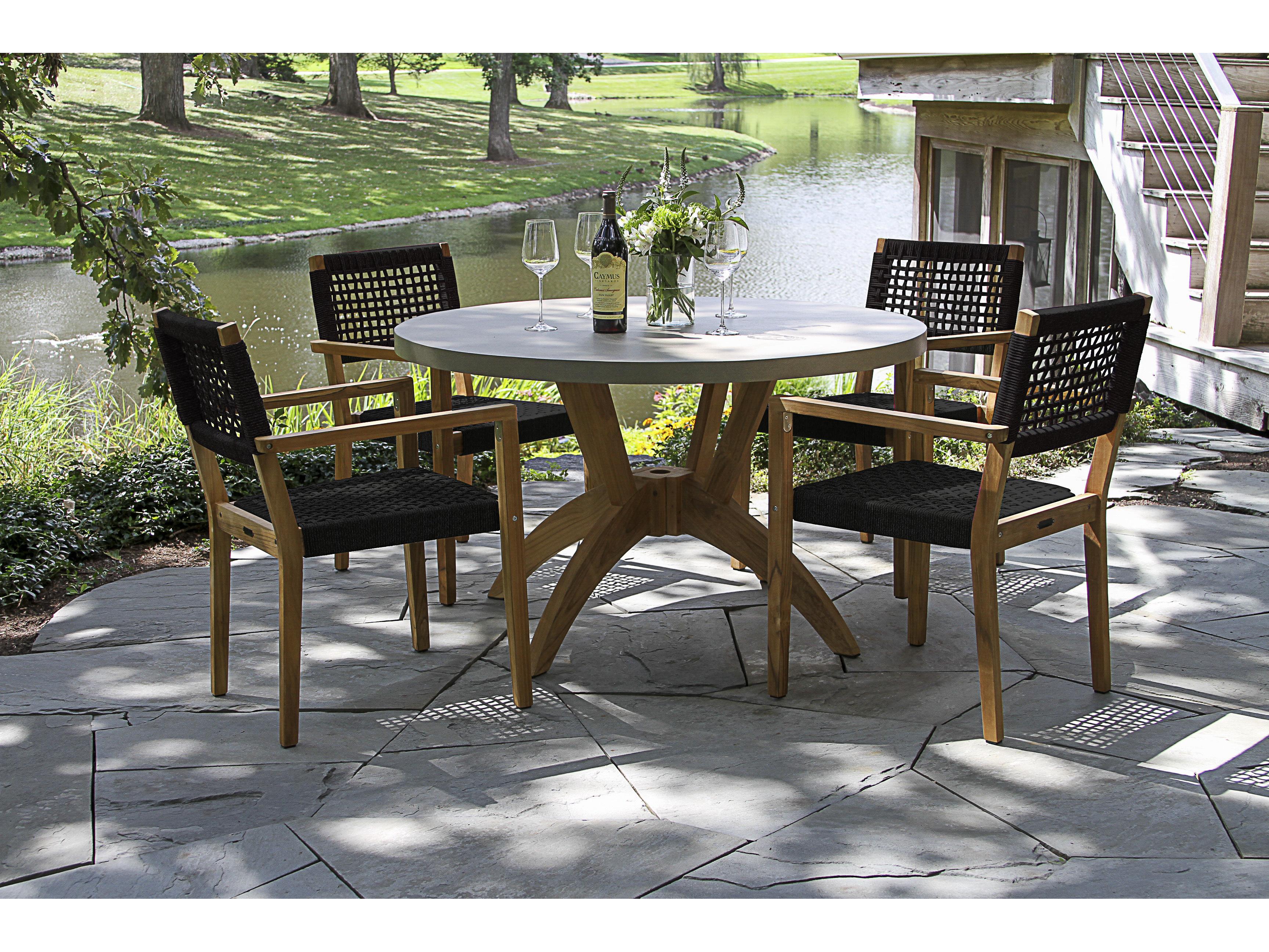 Outdoor Interiors Teak Rope Dining Set