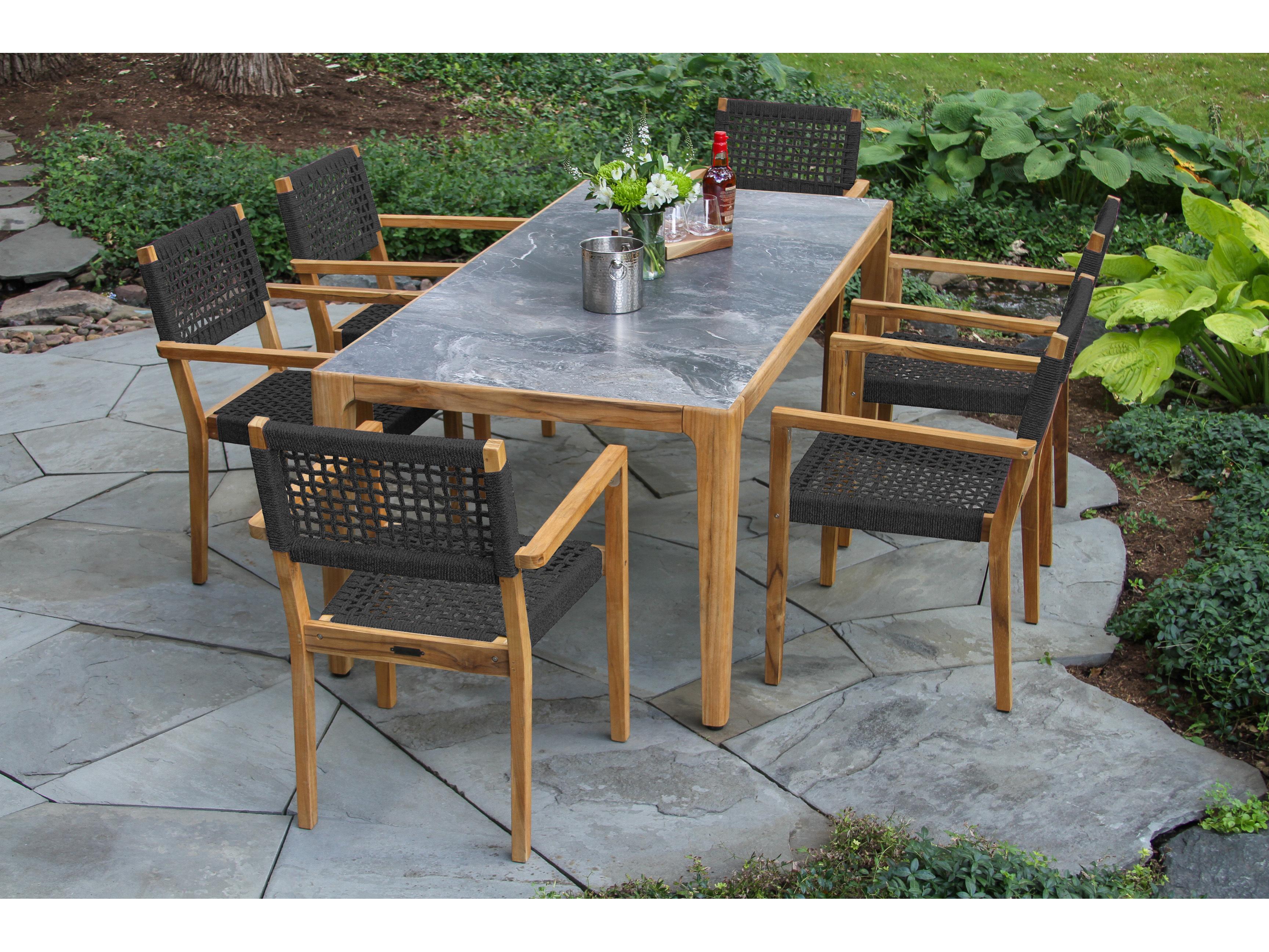 Outdoor Interiors Teak Rope Dining Set