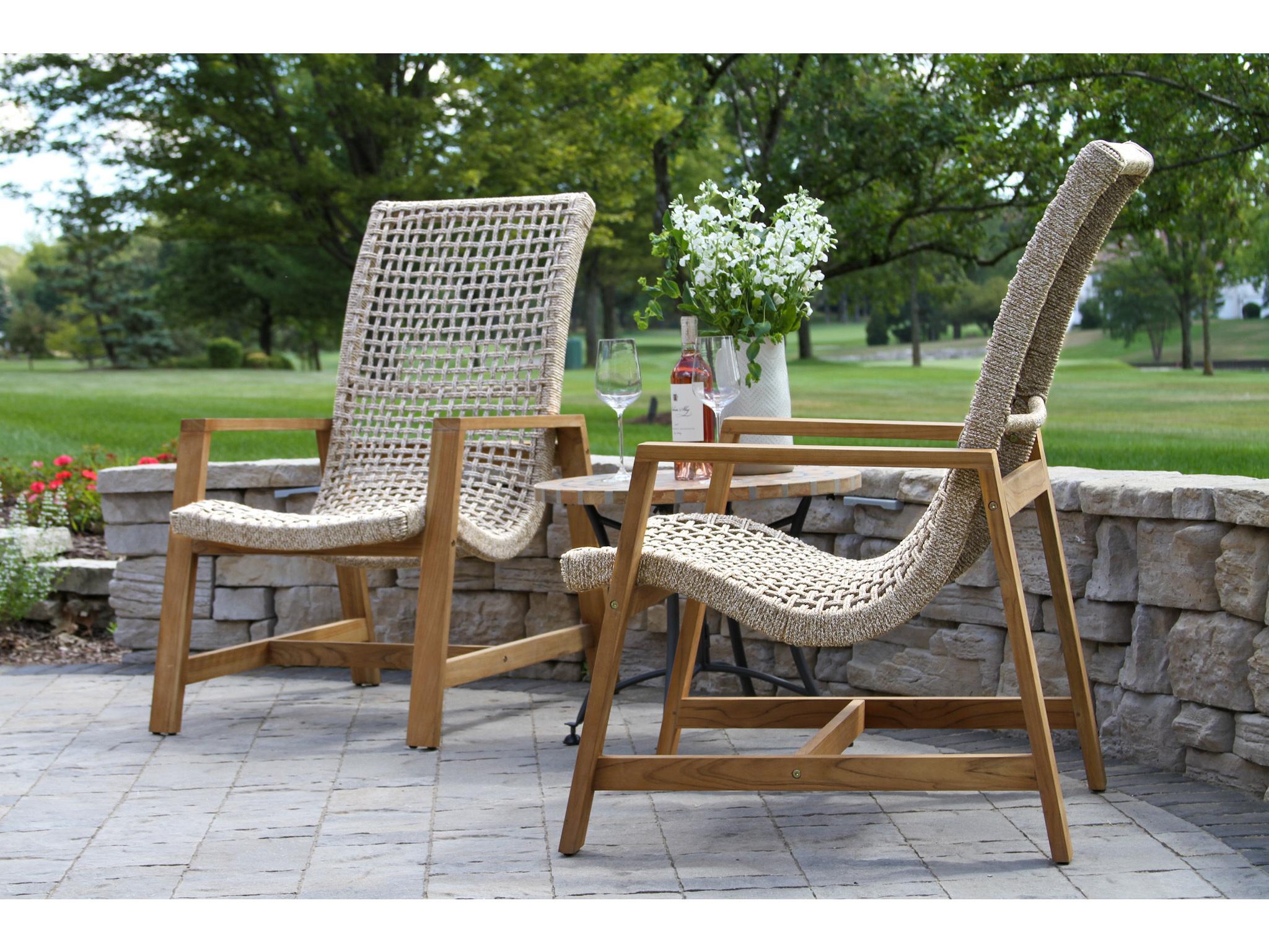 Outdoor Interiors Teak Rope Lounge Set