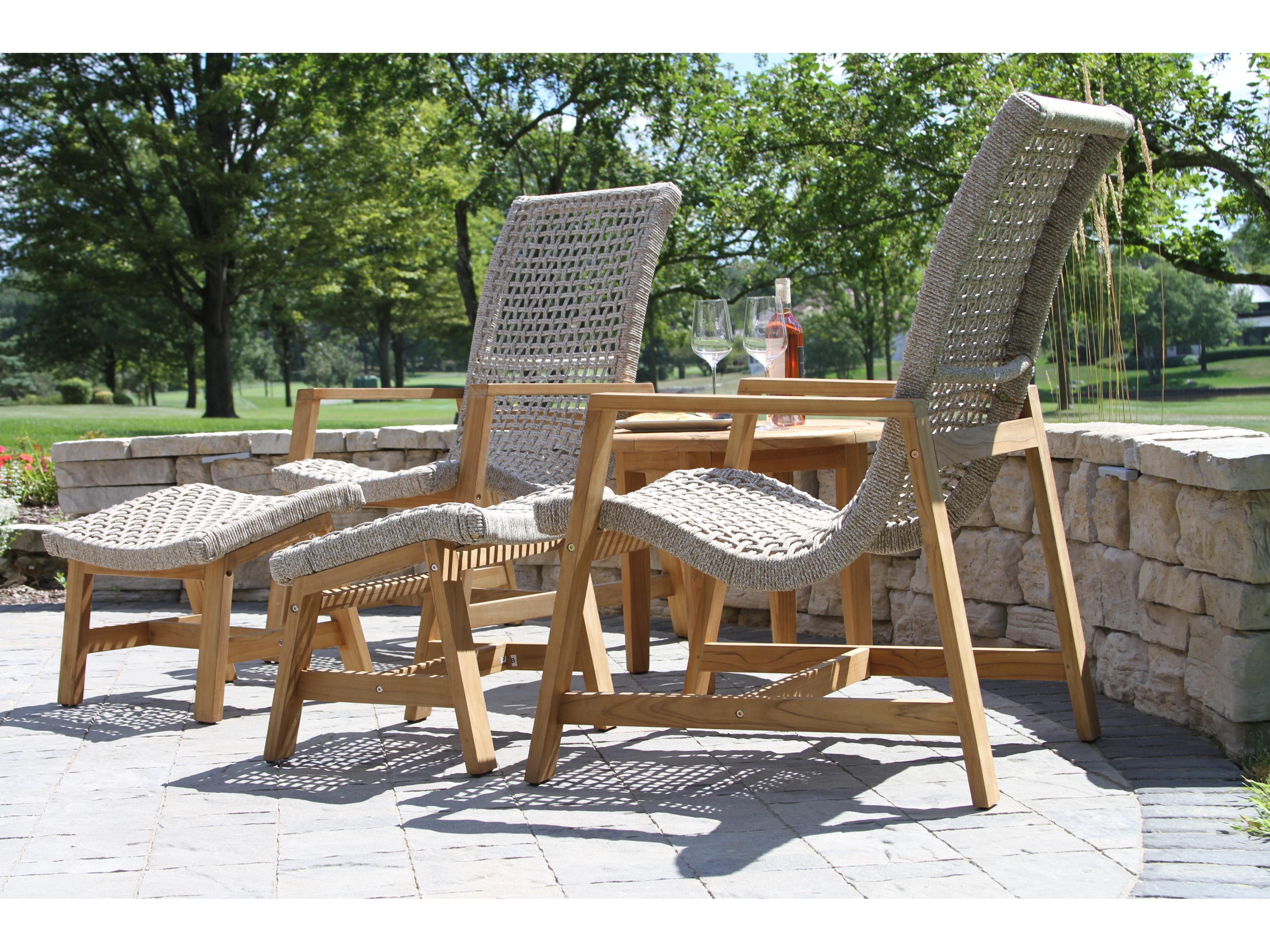 Outdoor Interiors Teak Rope Lounge Set