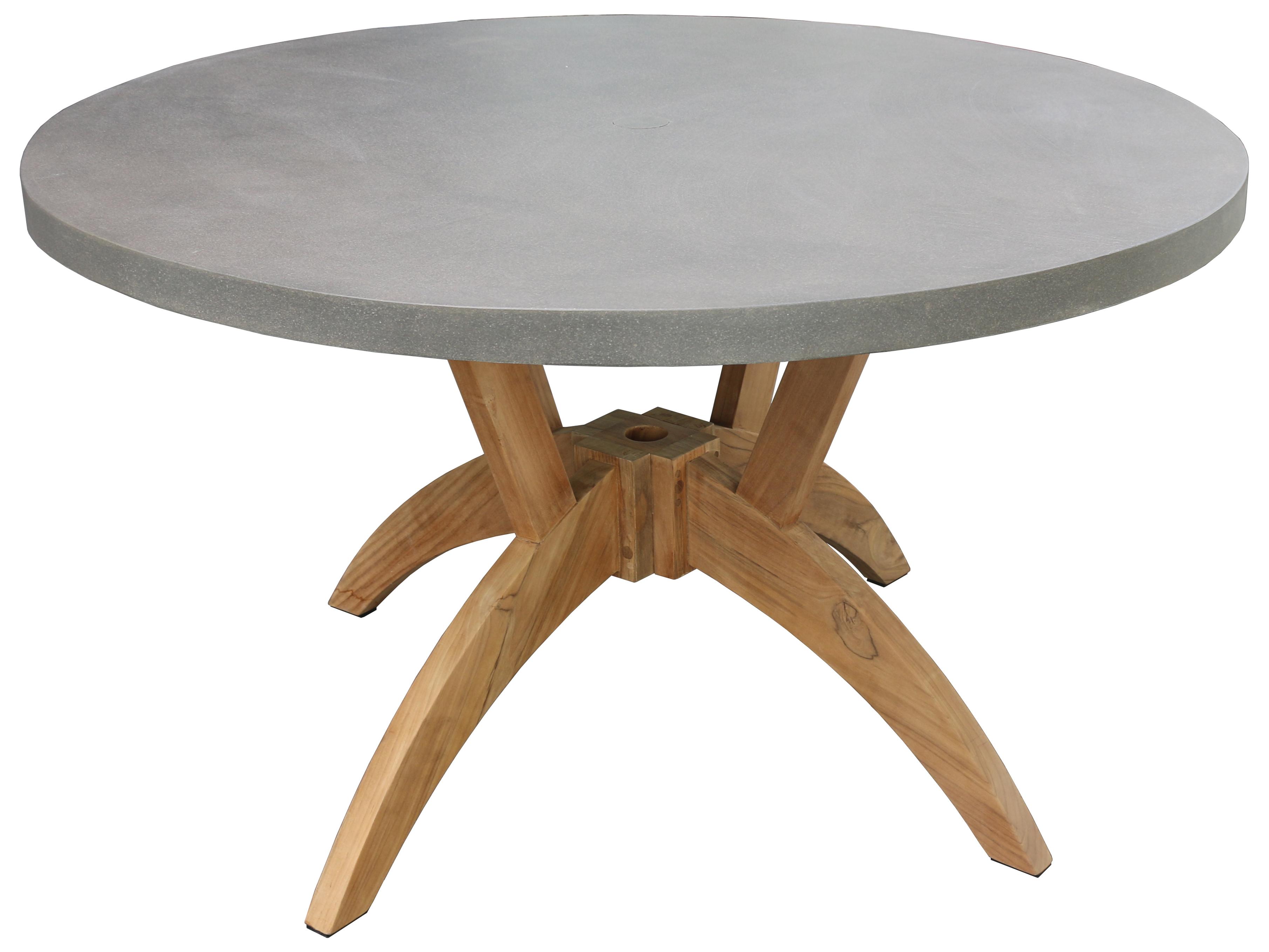 Outdoor Interiors Teak & Composite Round Dining Table, 52" Dia.