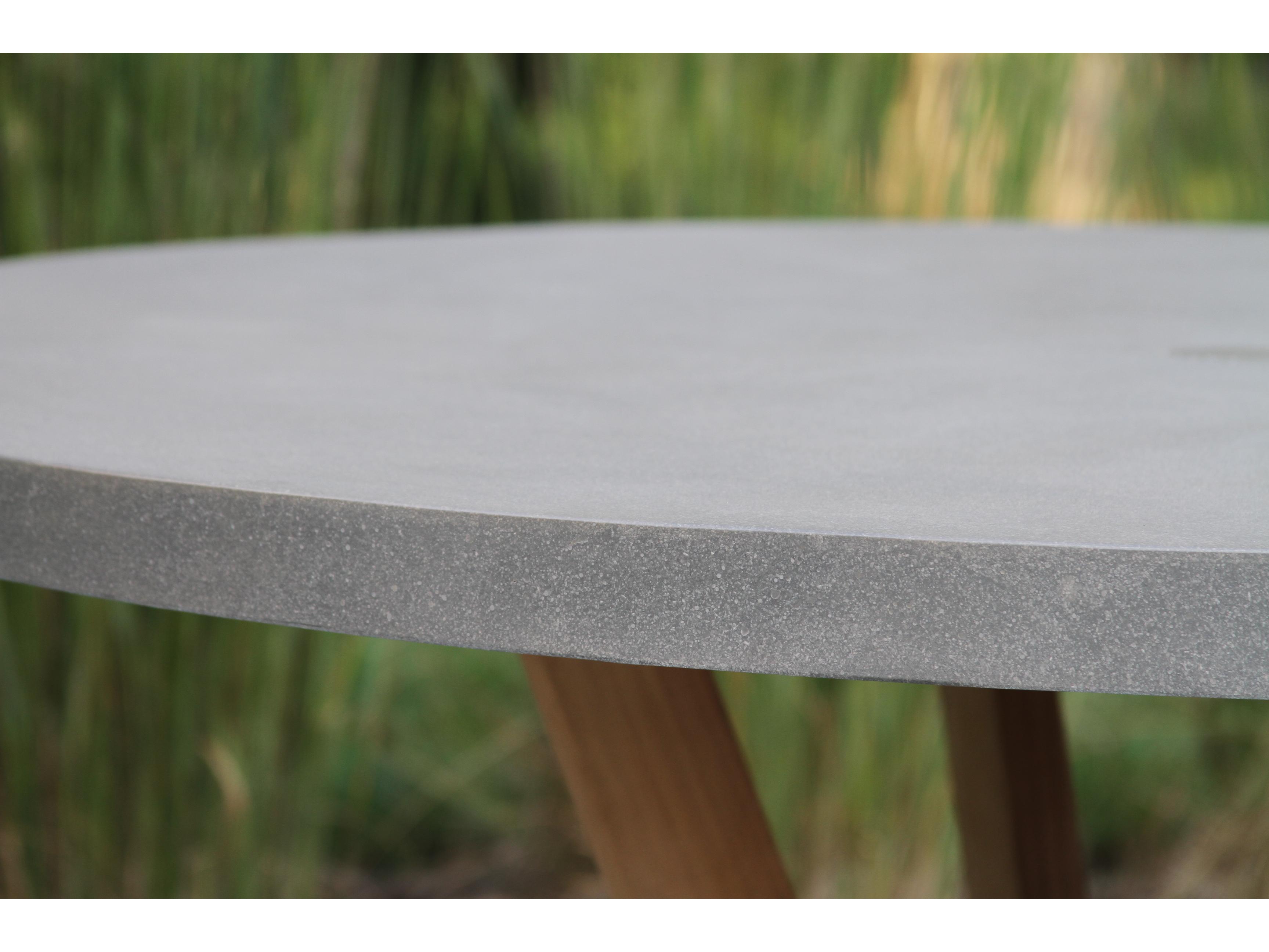 Outdoor Interiors Teak & Composite Round Dining Table, 52" Dia.