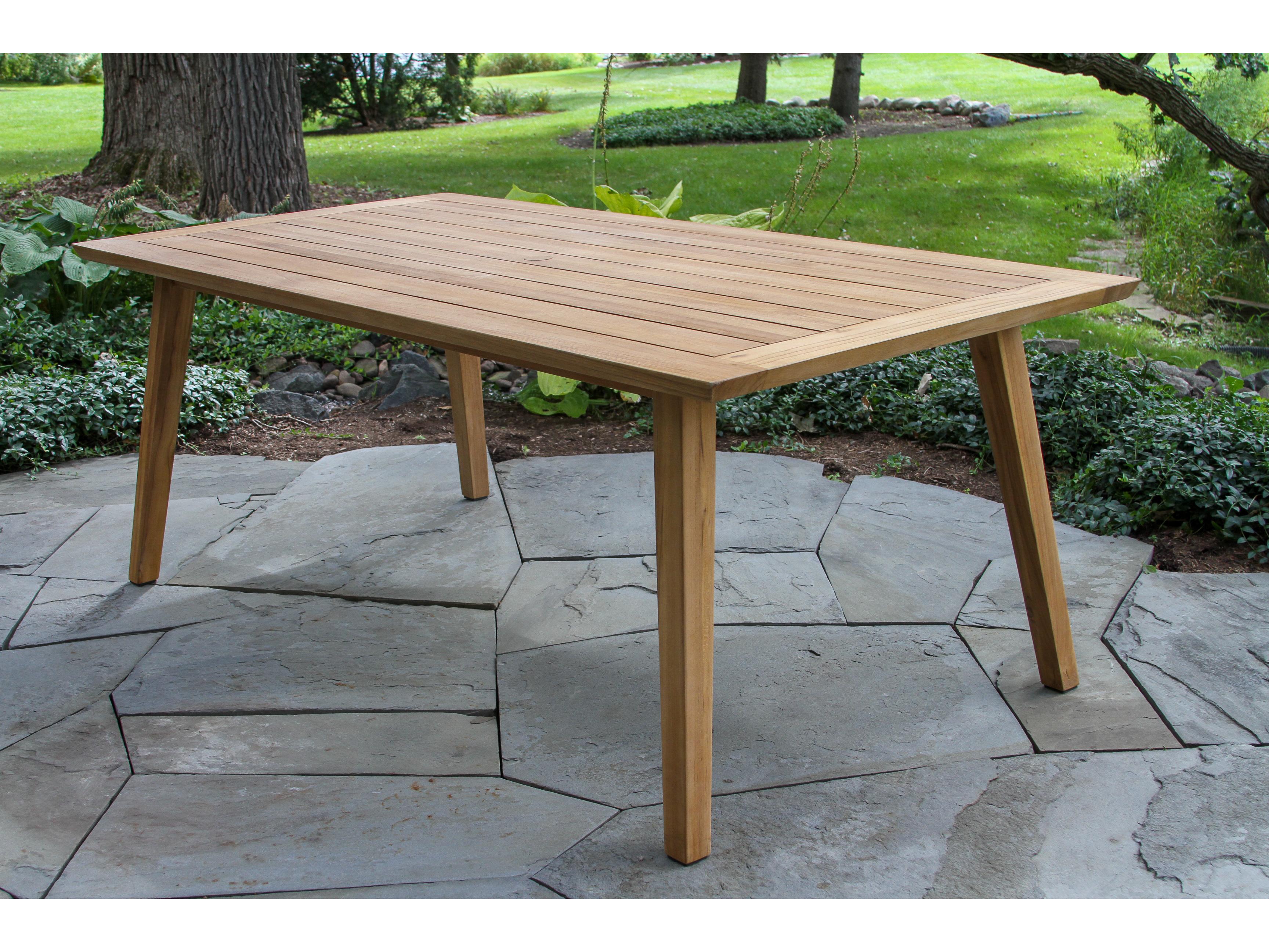 Outdoor Interiors Vineyard Teak Dining Table, 78.5" x 39.5"