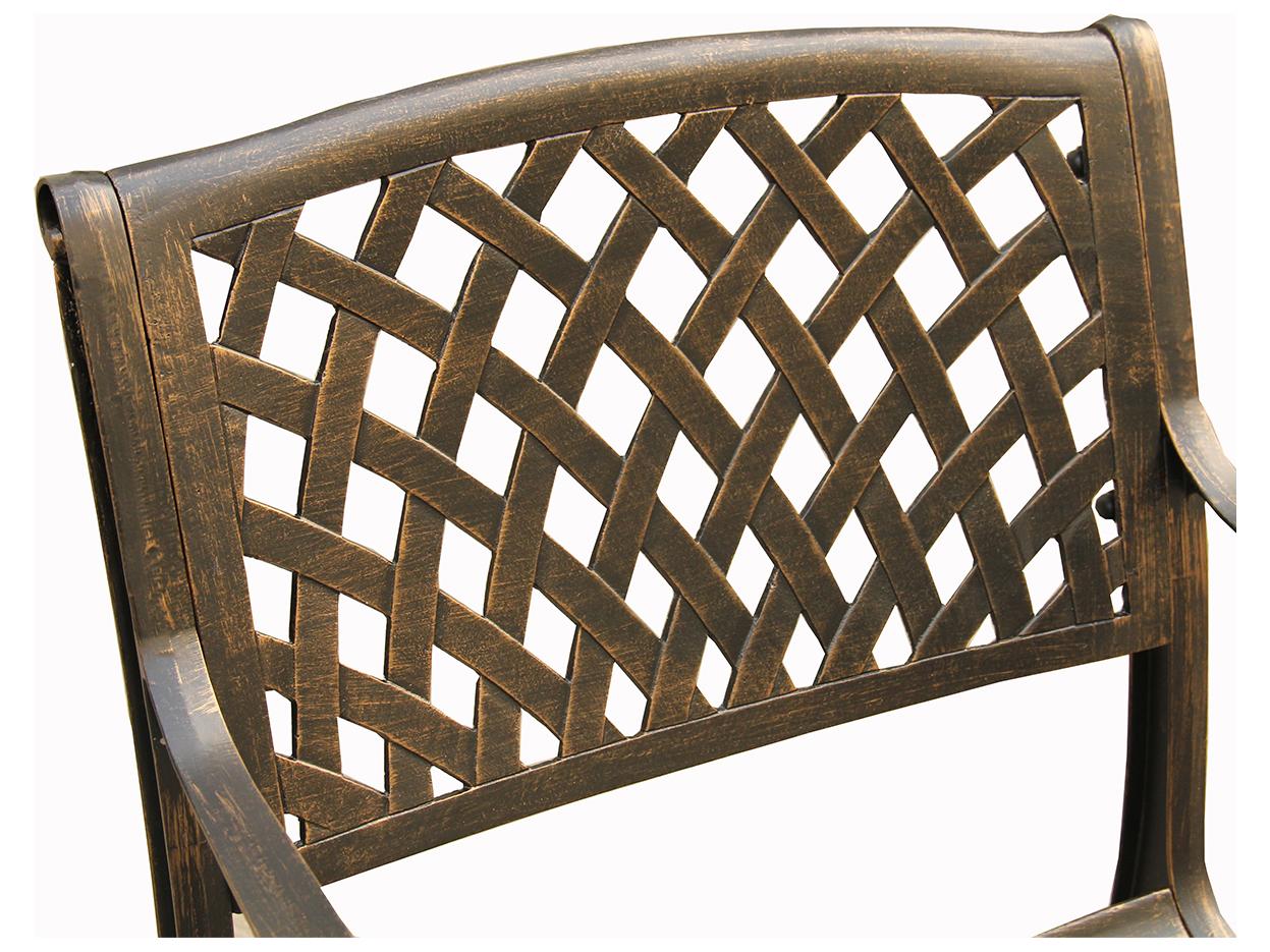 Oakland Living Mesh Ornate Bronze Aluminum Outdoor Patio Dining Arm Chair
