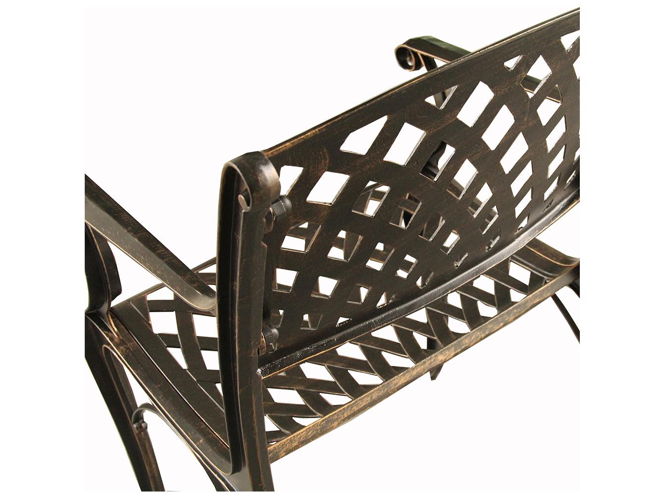 Oakland Living Mesh Ornate Bronze Aluminum Outdoor Patio Dining Arm Chair