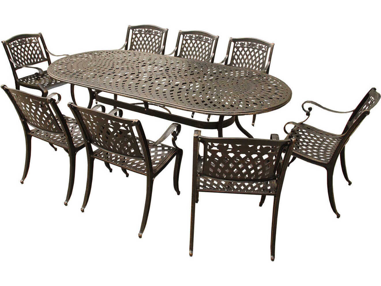 Oakland Living Modern Aluminum 95'' Oval Patio Dining Set