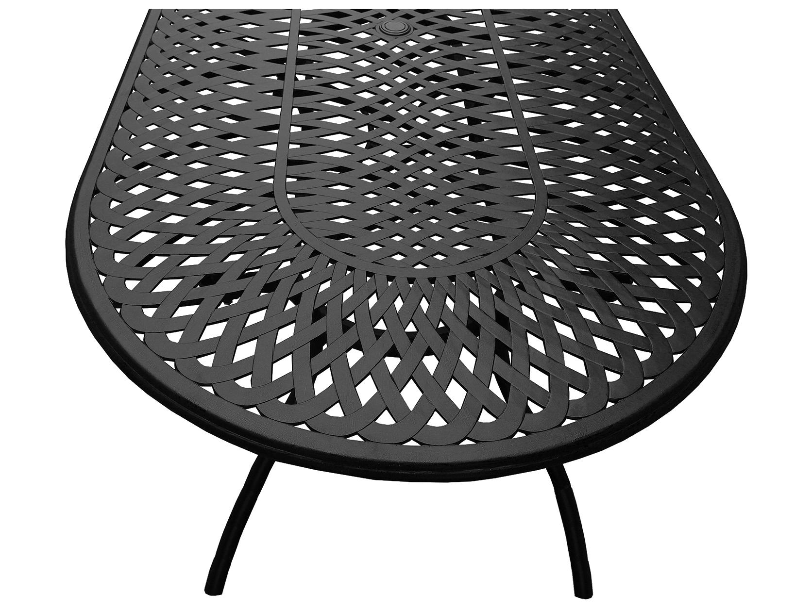 Oakland Living Modern Aluminum Black Oval Large Outdoor Patio Dining Table