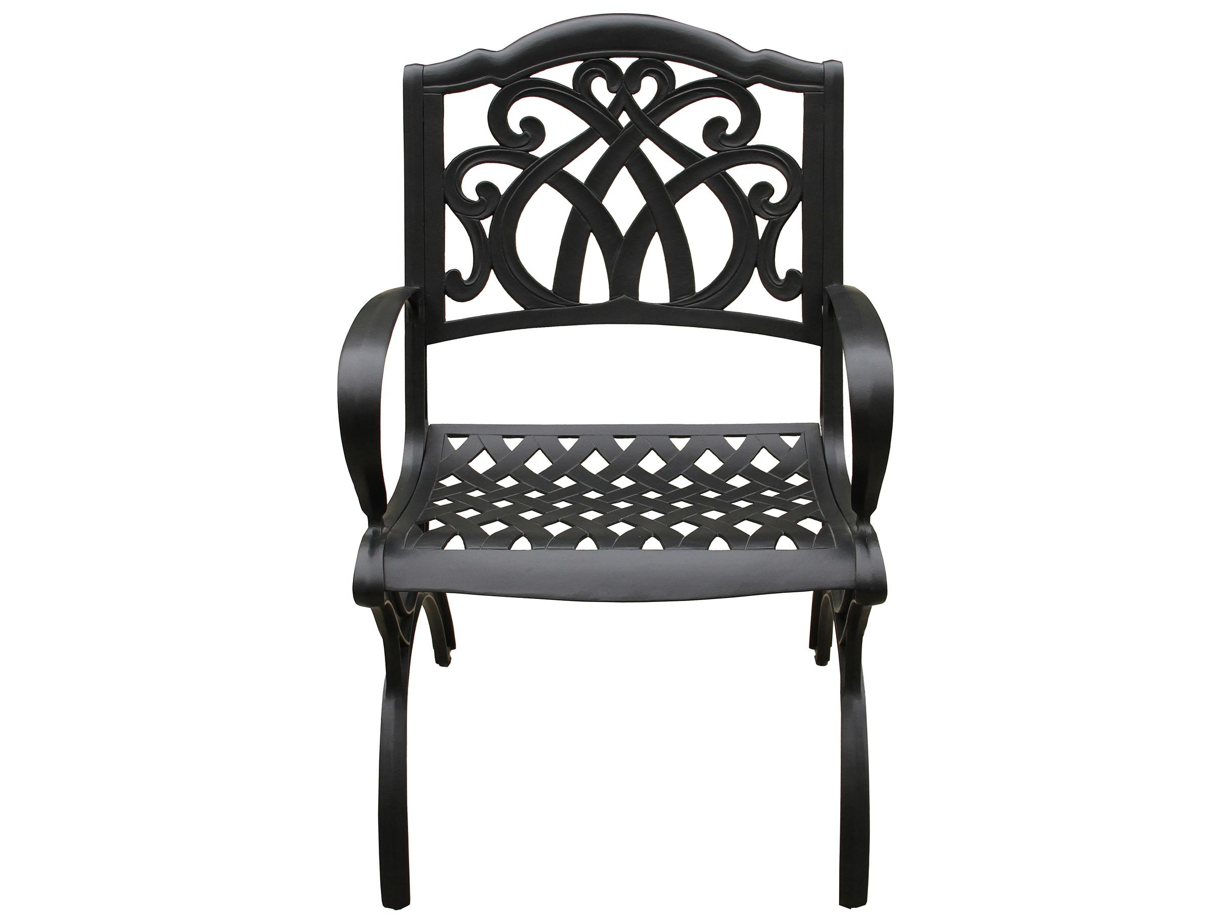 Oakland Living Modern Aluminum 37'' Black Square Outdoor Patio Dining Set with Four Chairs