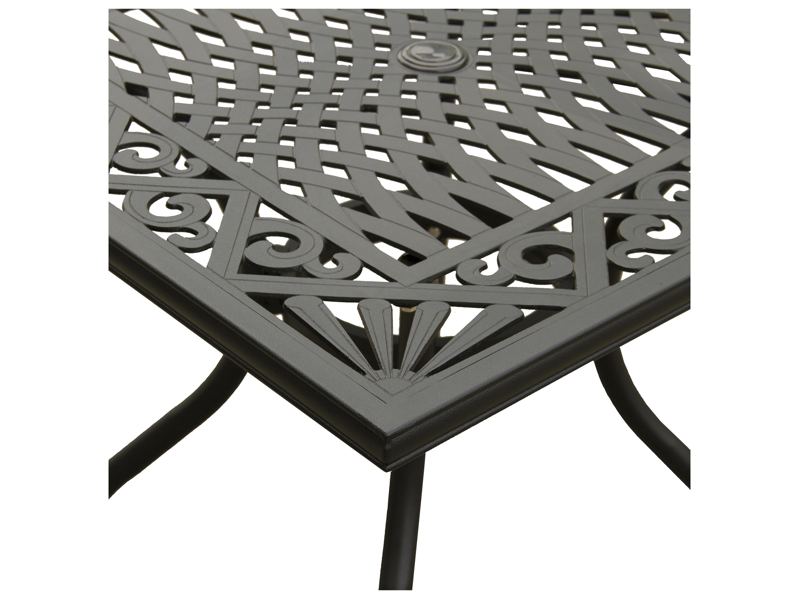 Oakland Living Ornate Aluminum Black Square Patio Dining Table