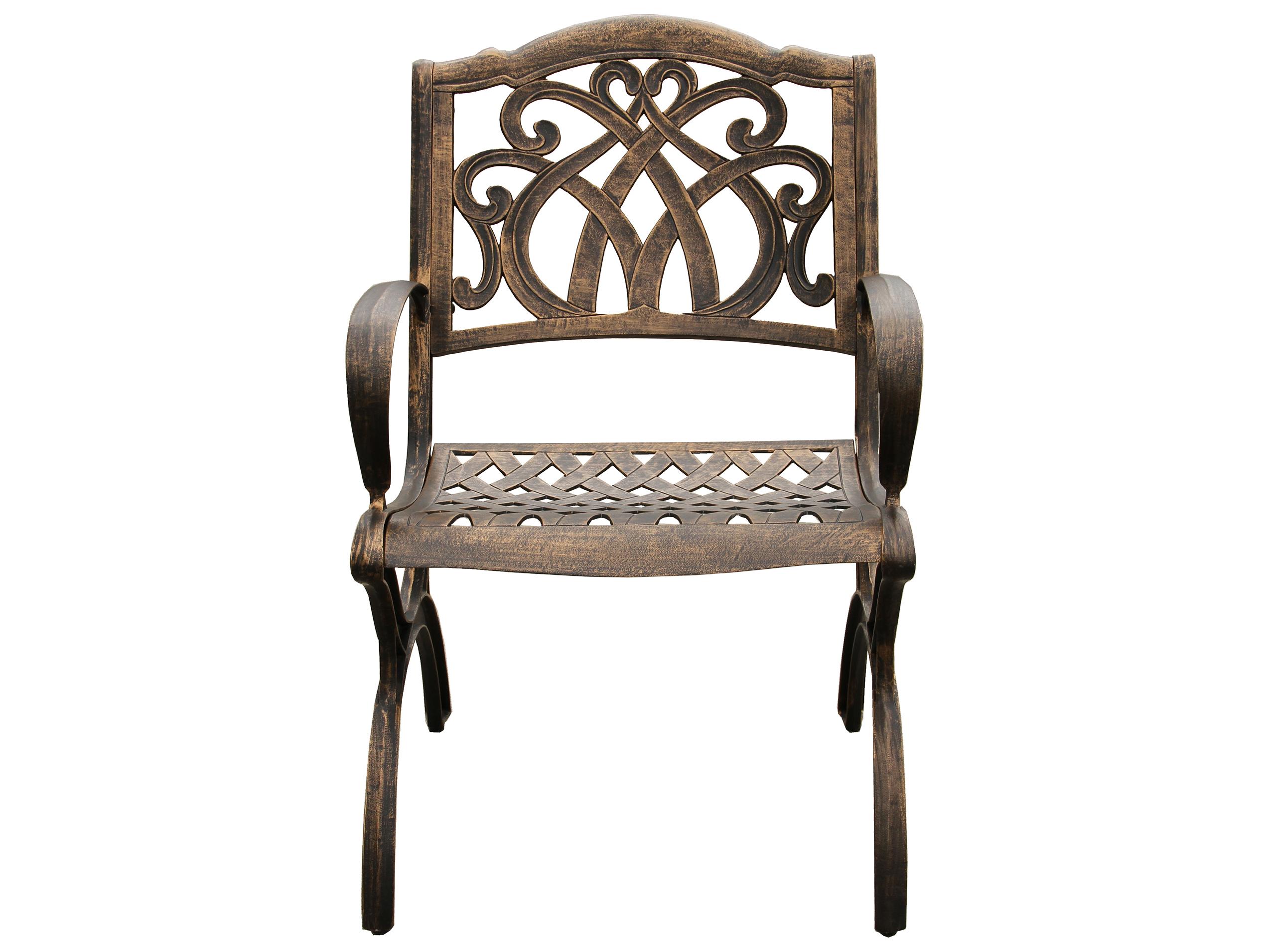 Oakland Living Cast Aluminum Bronze Outdoor Patio Dining Chair