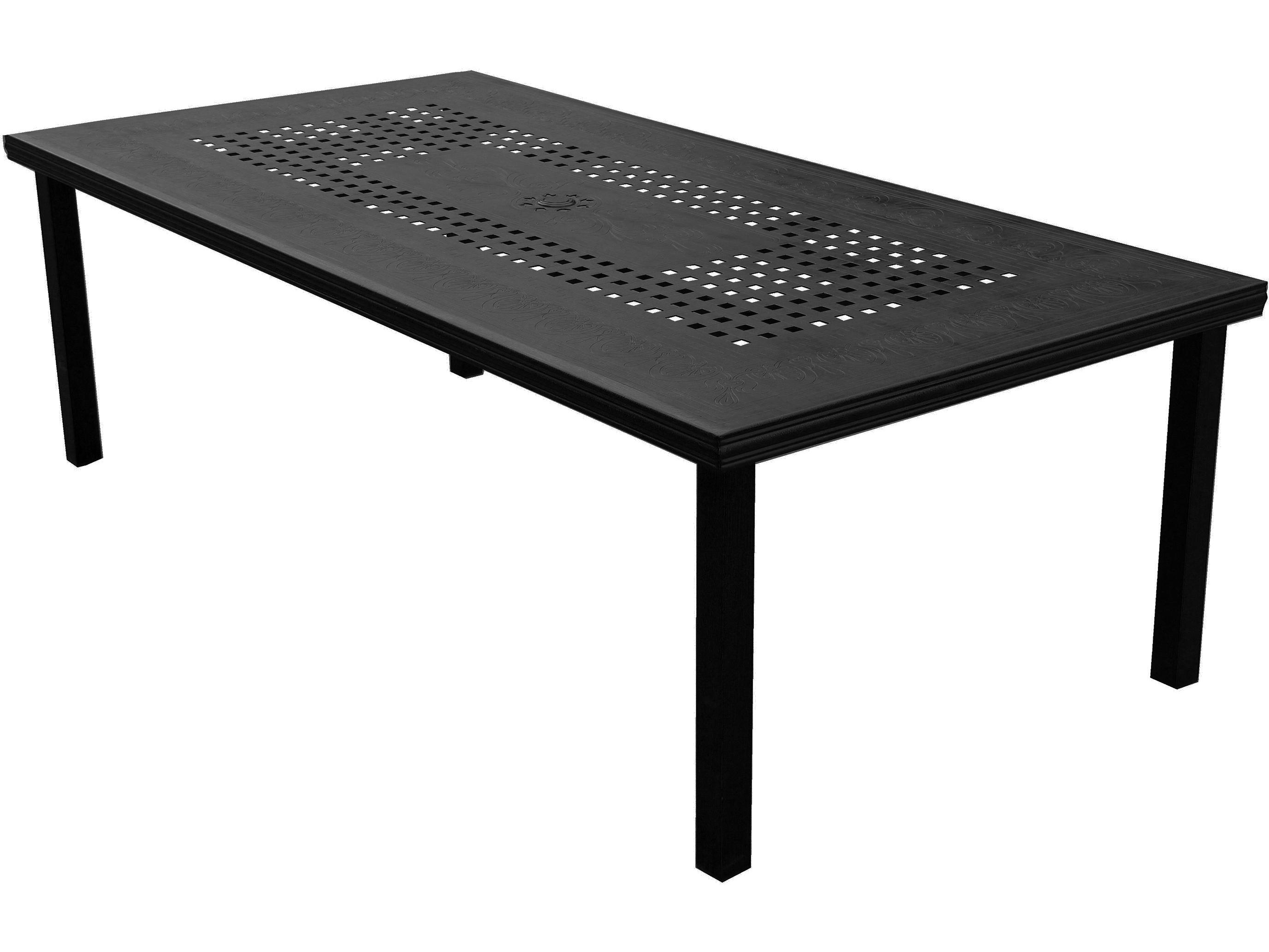 Oakland Living Modern Lattice Aluminum 95'' Black Large Rectangular Outdoor Patio Dining Set with Eight Arm Chairs