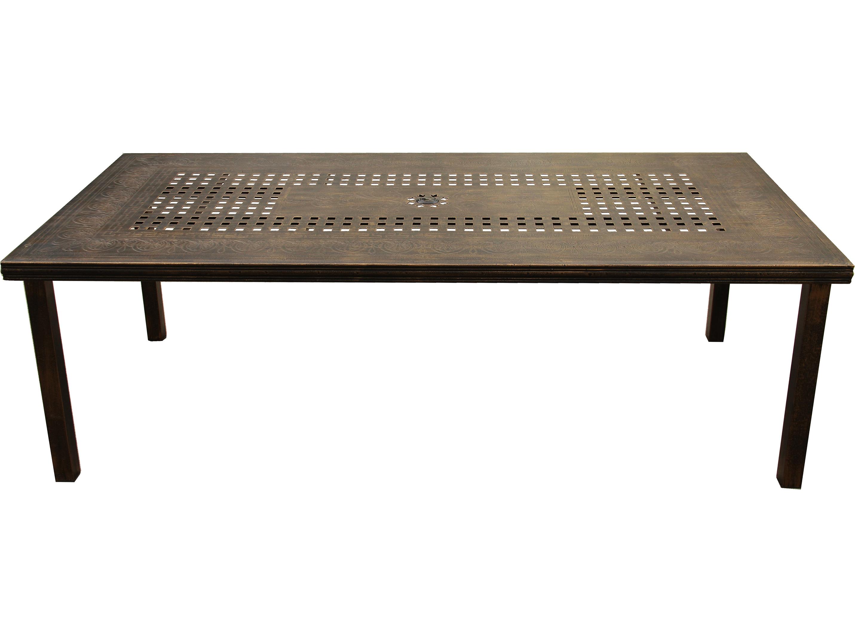 Oakland Living Modern Lattice Aluminum 95'' Bronze Large Rectangular Outdoor Patio Dining Set with Eight Arm Chairs