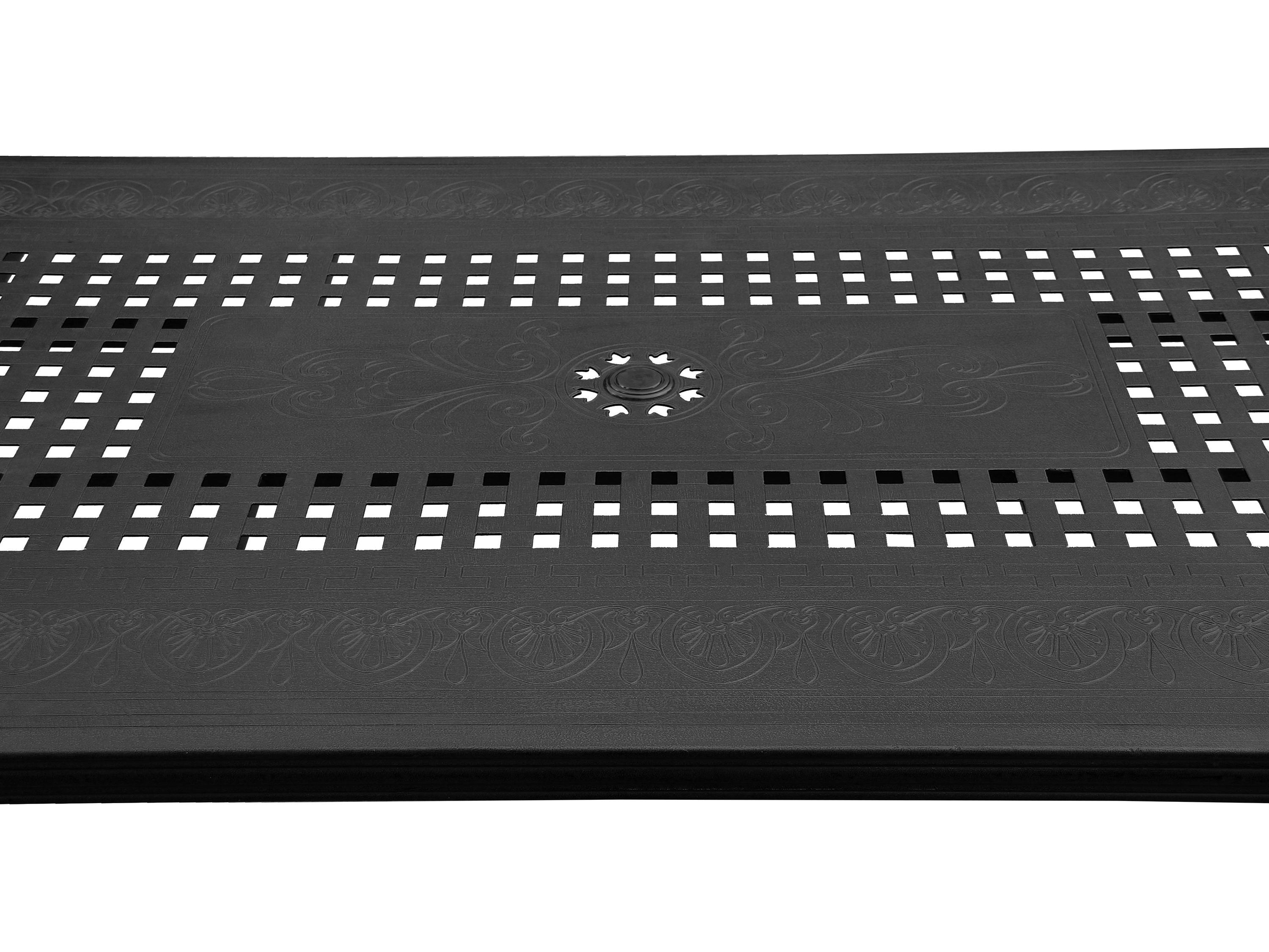 Oakland Living Modern Aluminum Black Rectangle Large Outdoor Patio Dining Table