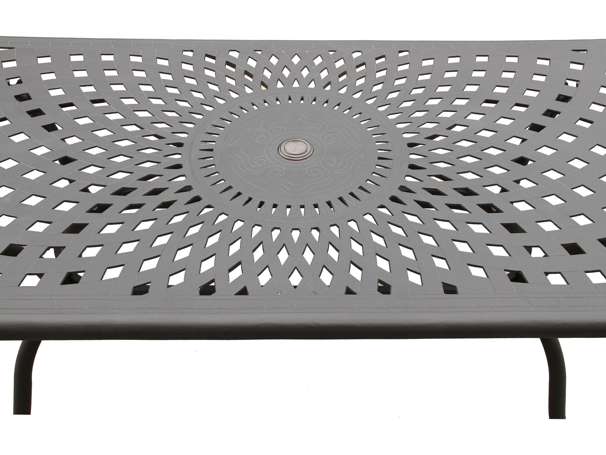 Oakland Living Modern Aluminum 67'' Black Rectangular Outdoor Dining Set with Six Chairs