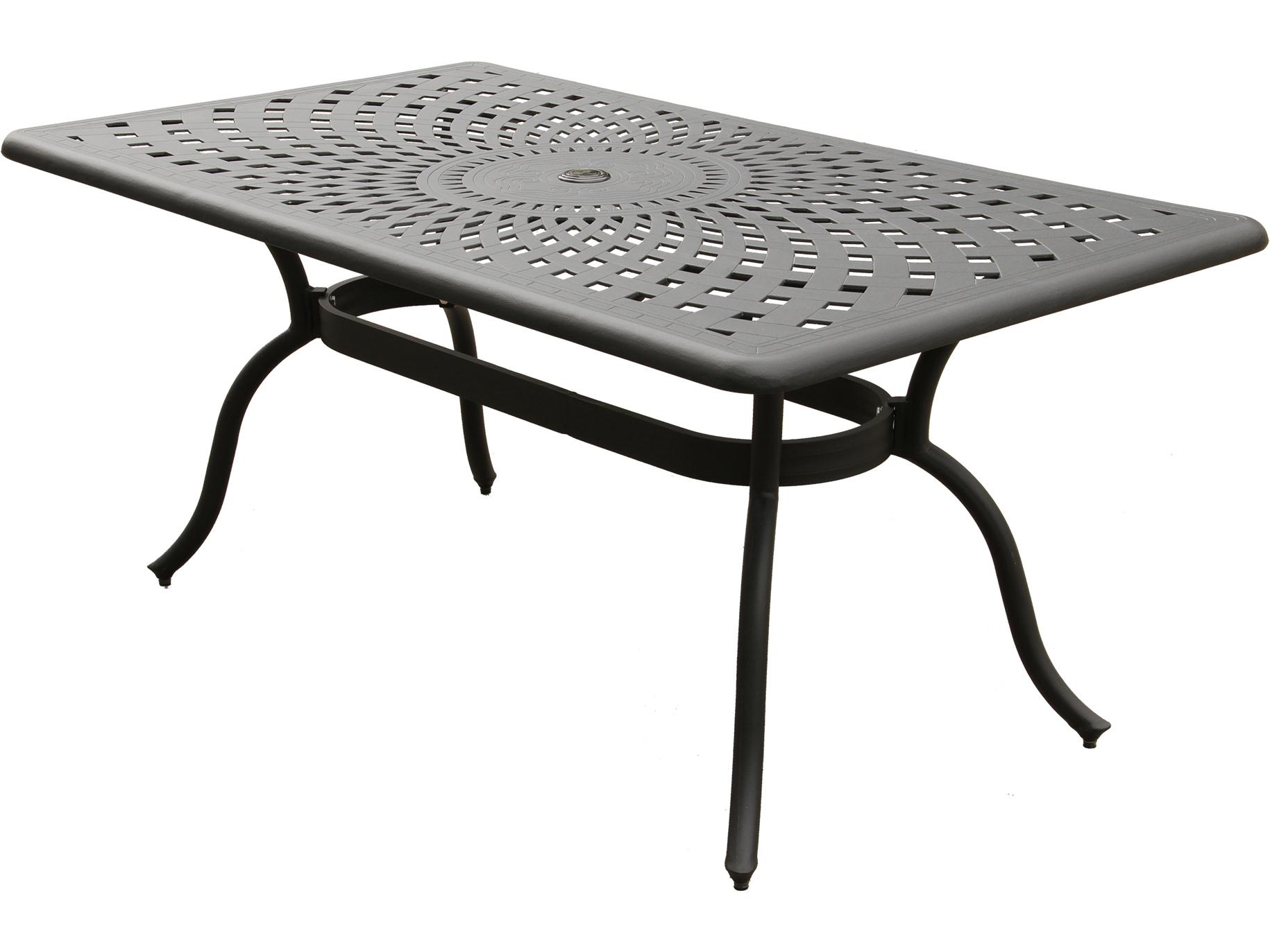 Oakland Living Modern Aluminum 67'' Black Rectangular Outdoor Patio Dining Set with Six Chairs