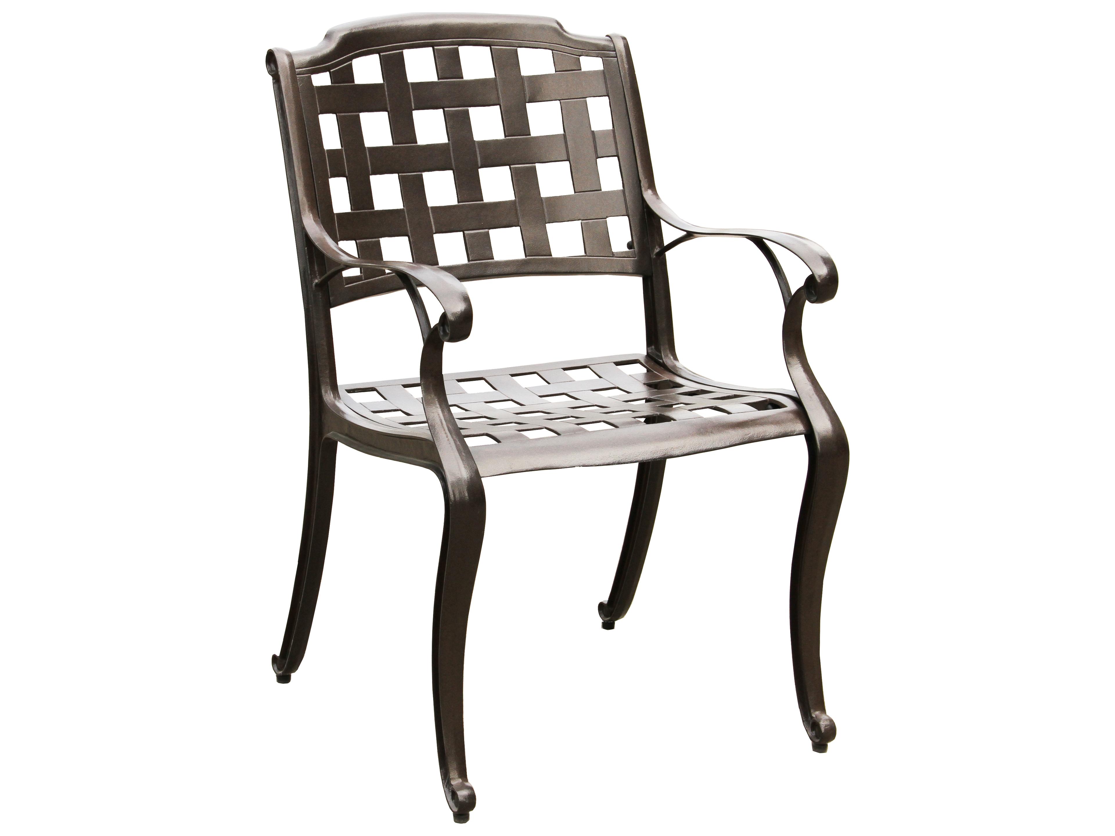 Oakland Living Modern Aluminum 42'' Brown Round Patio Dining Set with Four Chairs