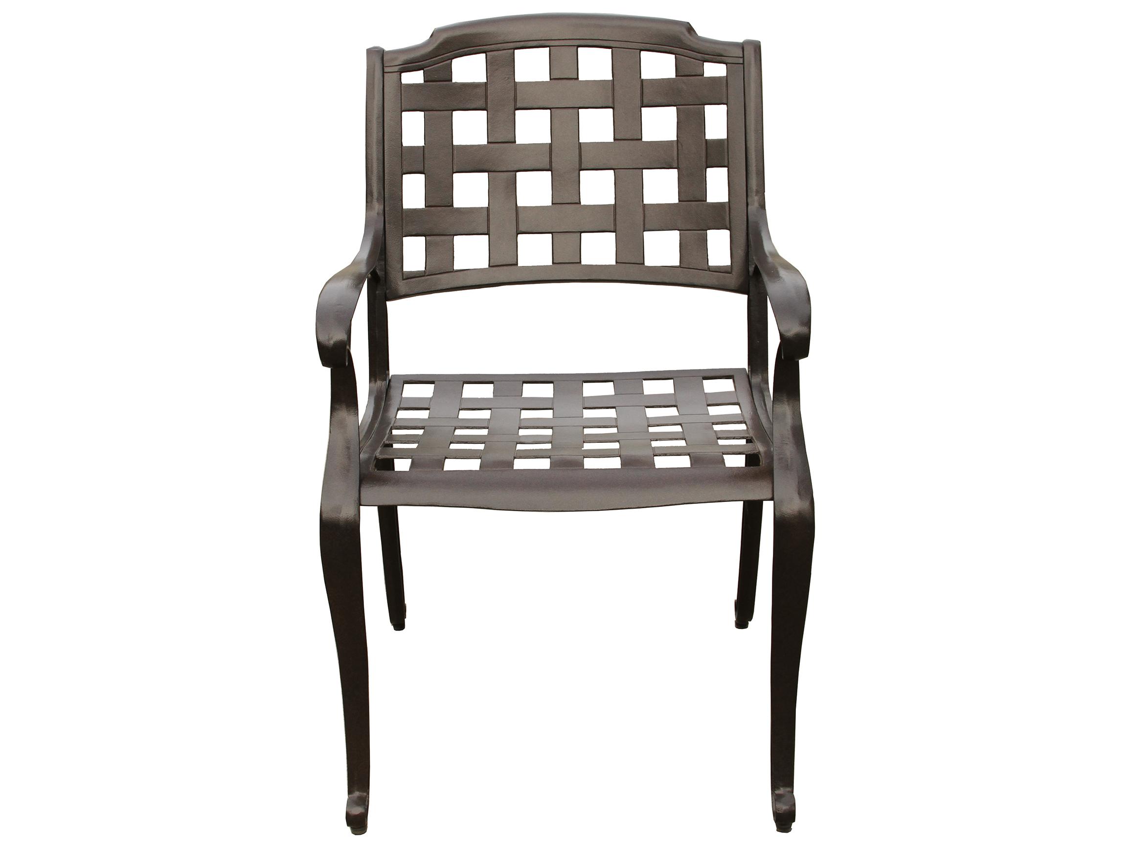 Oakland Living Modern Aluminum 42'' Brown Round Patio Dining Set with Four Chairs