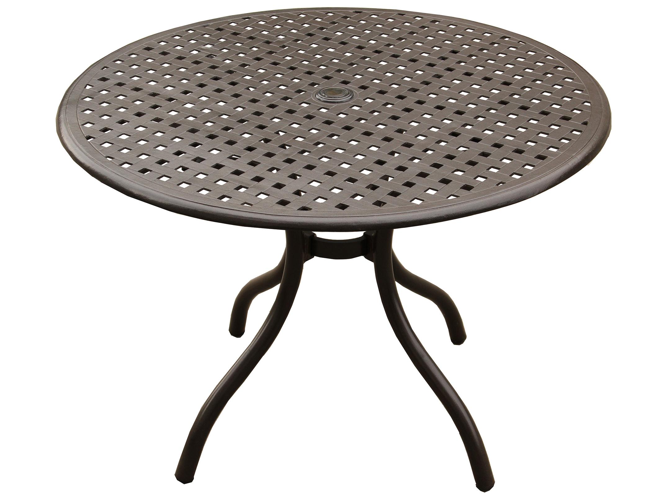 Oakland Living Modern Aluminum Brown Round Patio Dining Table