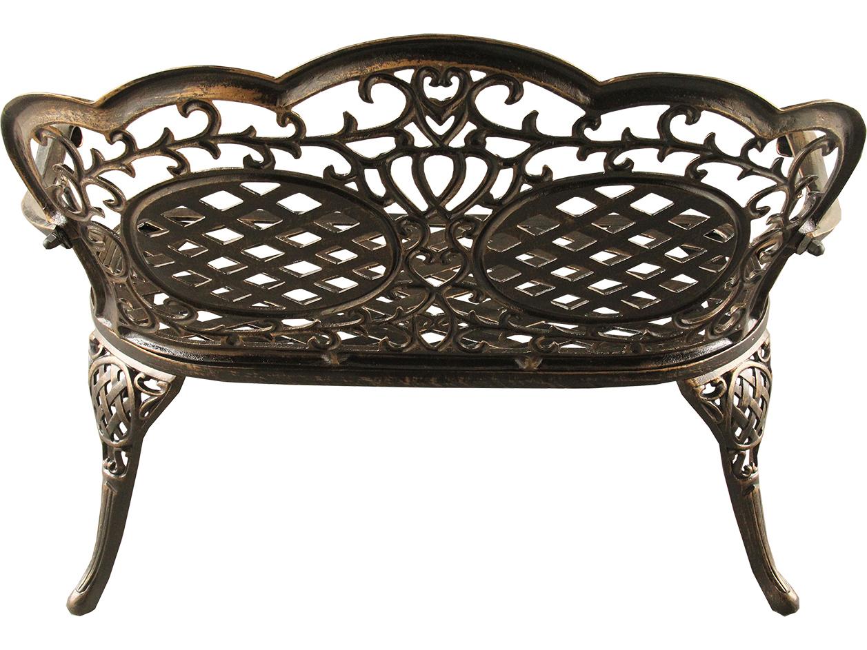 Oakland Living Ornate Traditional Bronze Cast Aluminum Patio Loveseat