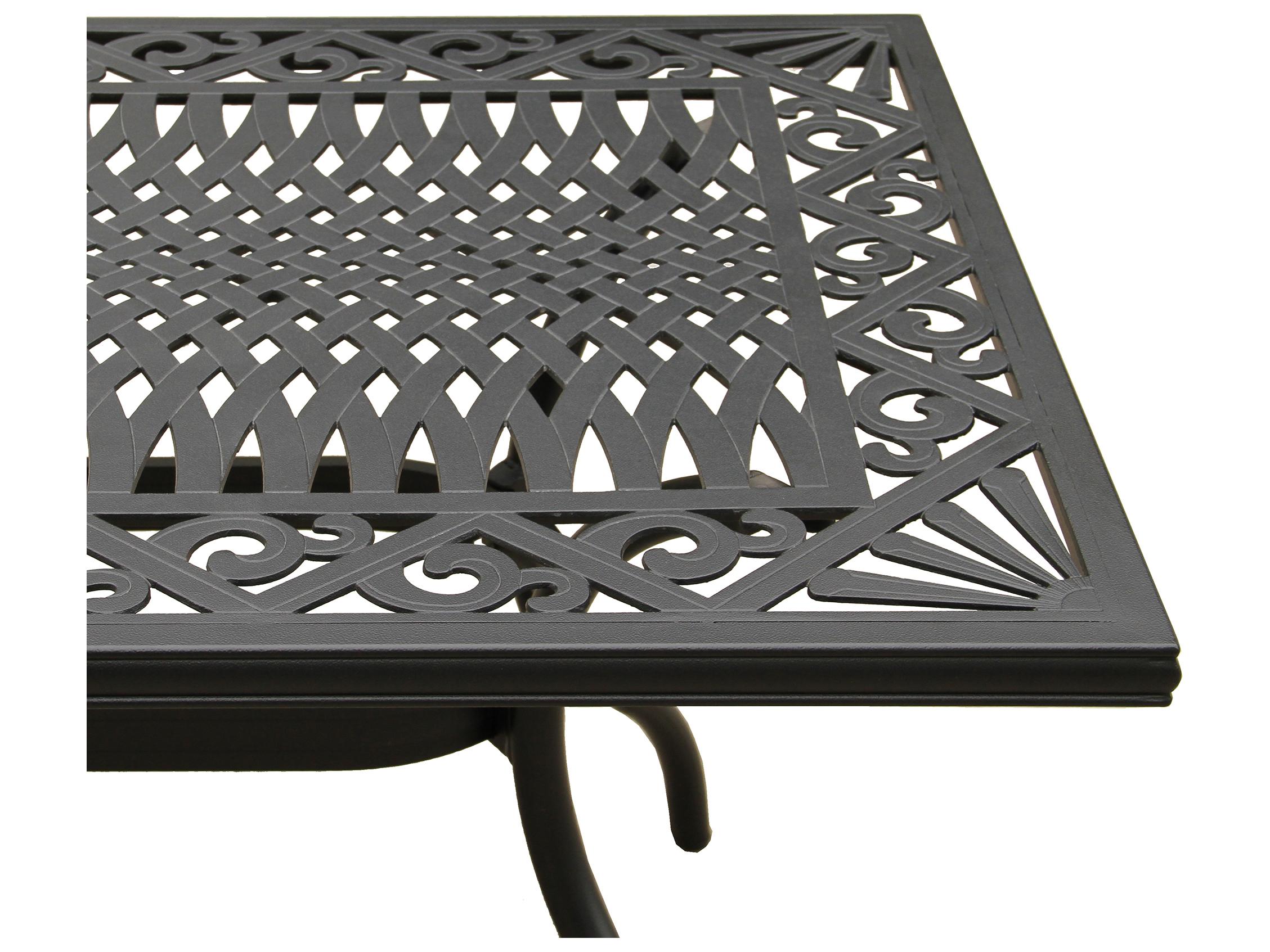 Oakland Living Modern Aluminum 68'' Black Rectangular Outdoor Patio Dining Set with Six Chairs