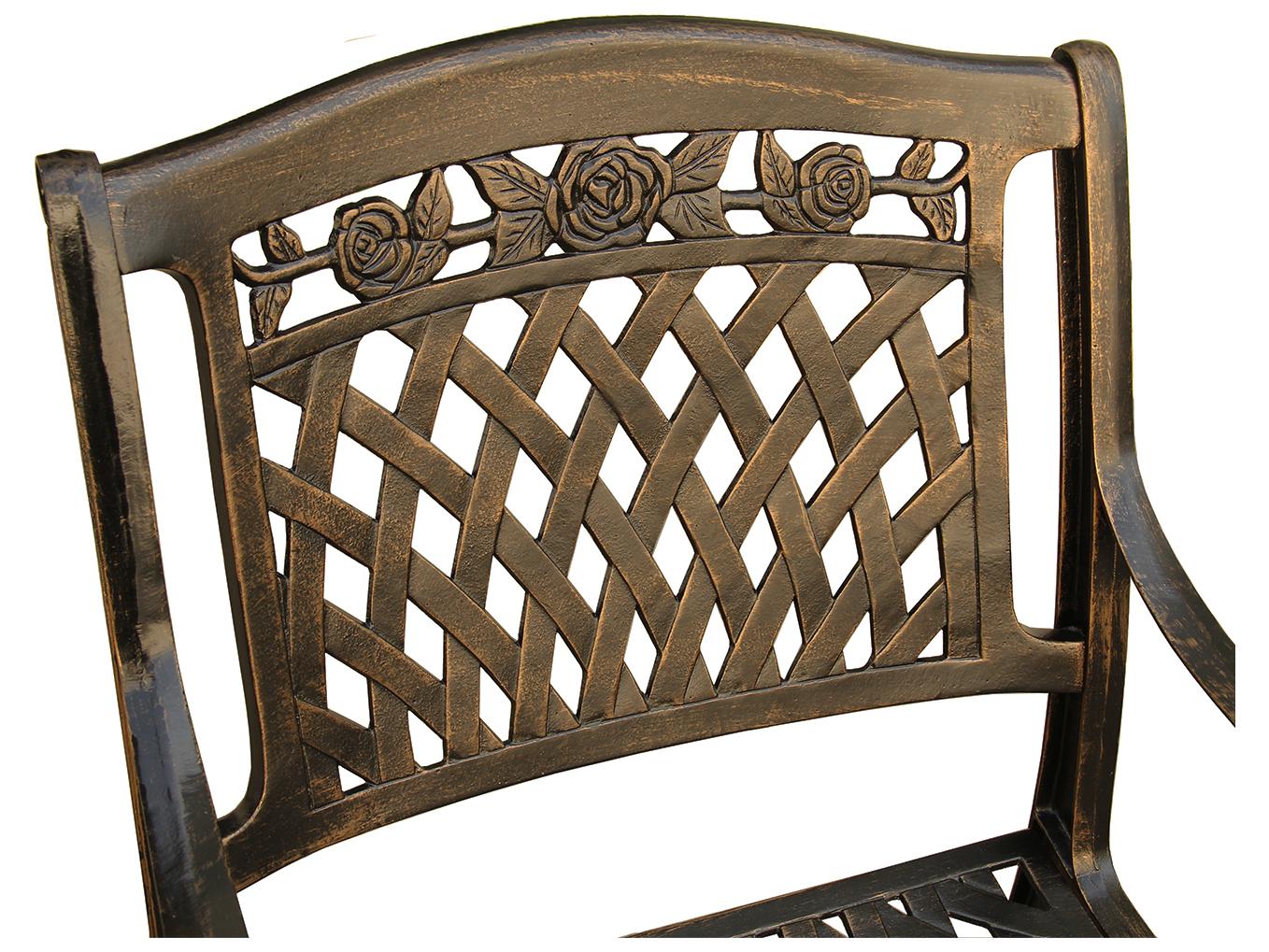 Oakland Living Rose Bronze Aluminum Patio Dining Arm Chair