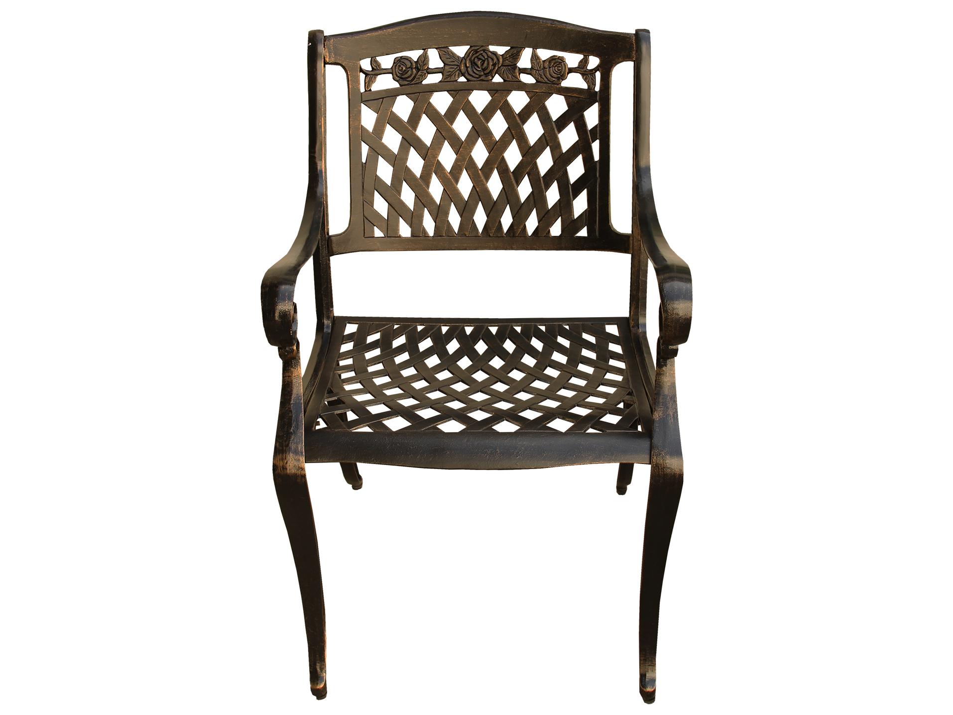 Oakland Living Rose Bronze Aluminum Patio Dining Arm Chair