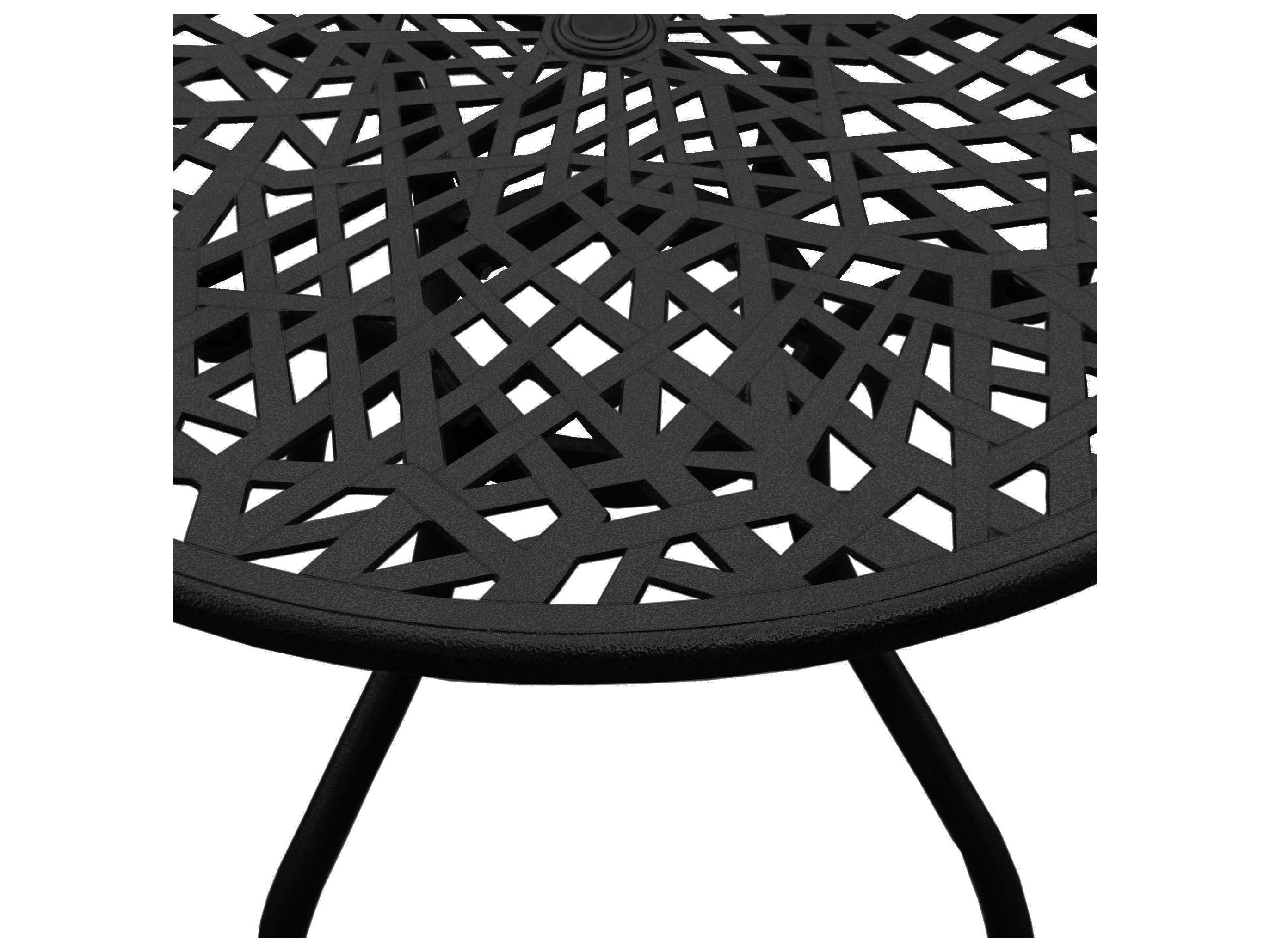 Oakland Living Modern Aluminum 48'' Black Round Patio Dining Set with Four Chairs