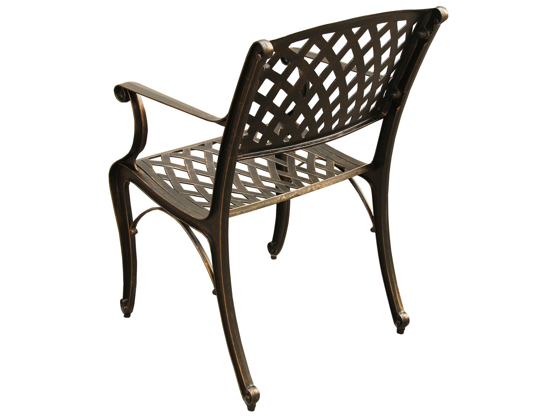 Oakland Living Lattice Aluminum 48 inch Bronze Round Outdoor Dining Set with Four Chairs