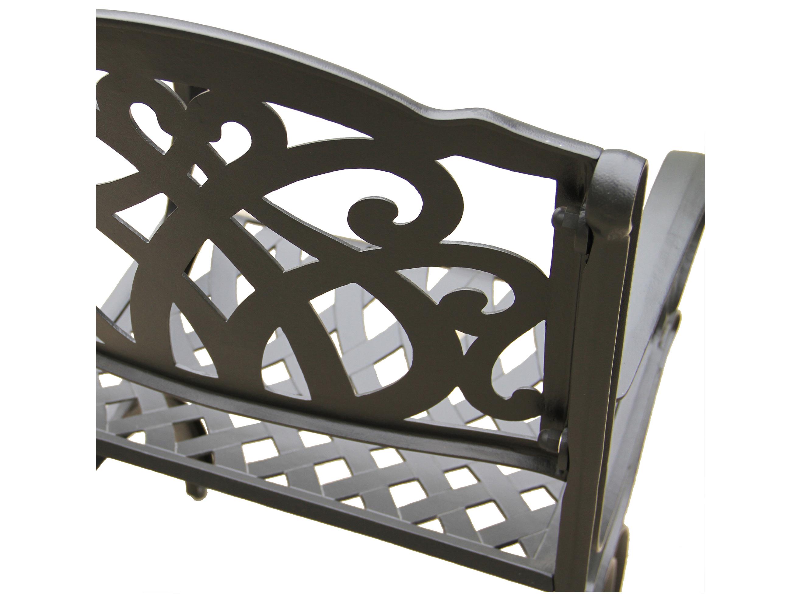 Oakland Living Modern Aluminum 48'' Black Round Outdoor Patio Dining Set with Four Chairs