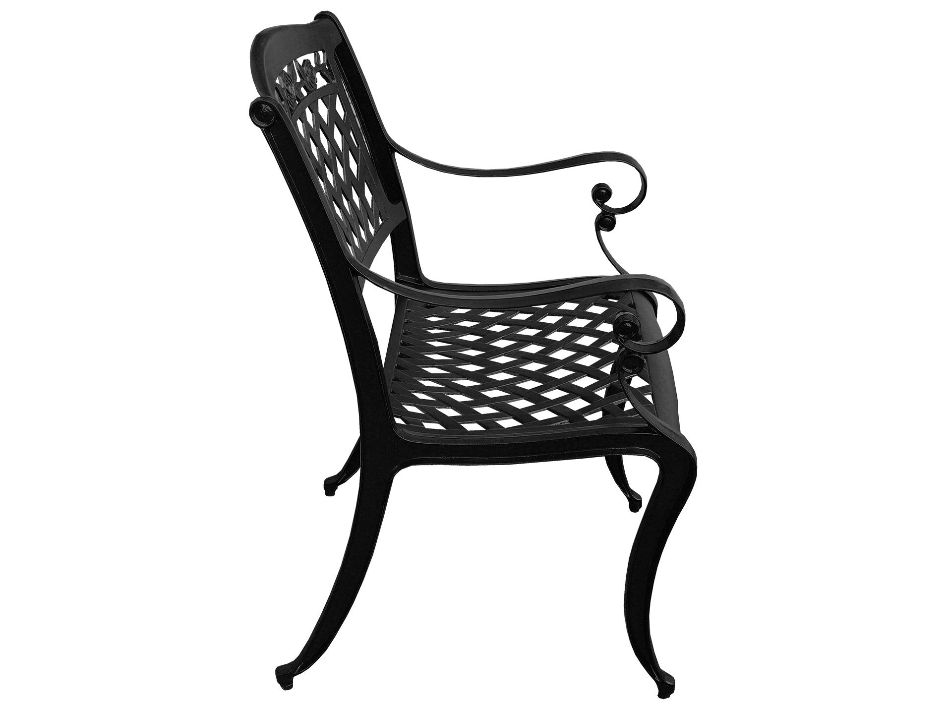 Oakland Living Modern Aluminum 48'' Black Round Outdoor Patio Dining Set with Four Chairs