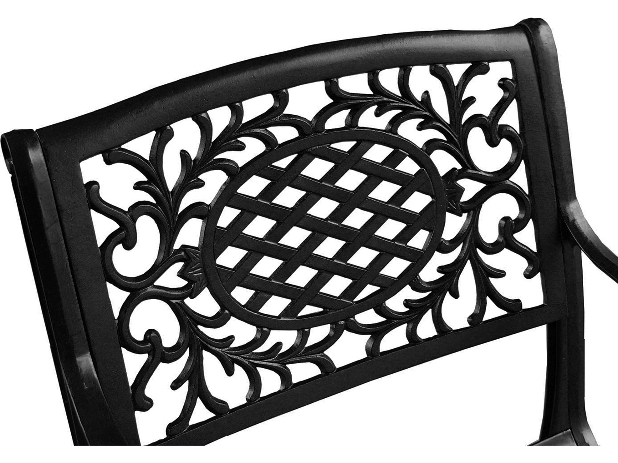 Oakland Living Cast Aluminum Black Patio Dining Chair