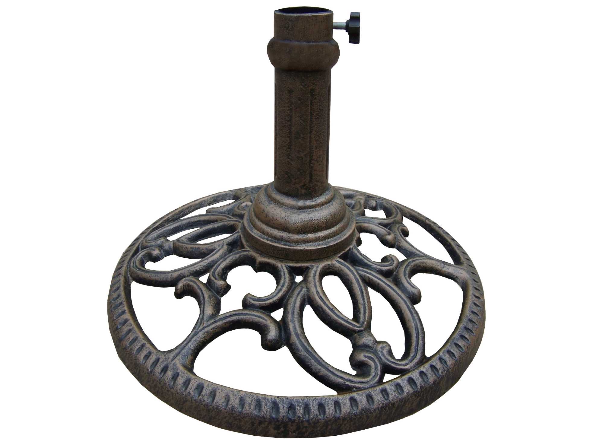 Oakland Living Mississipi Cast Iron Round Umbrella Base in Antique Bronze