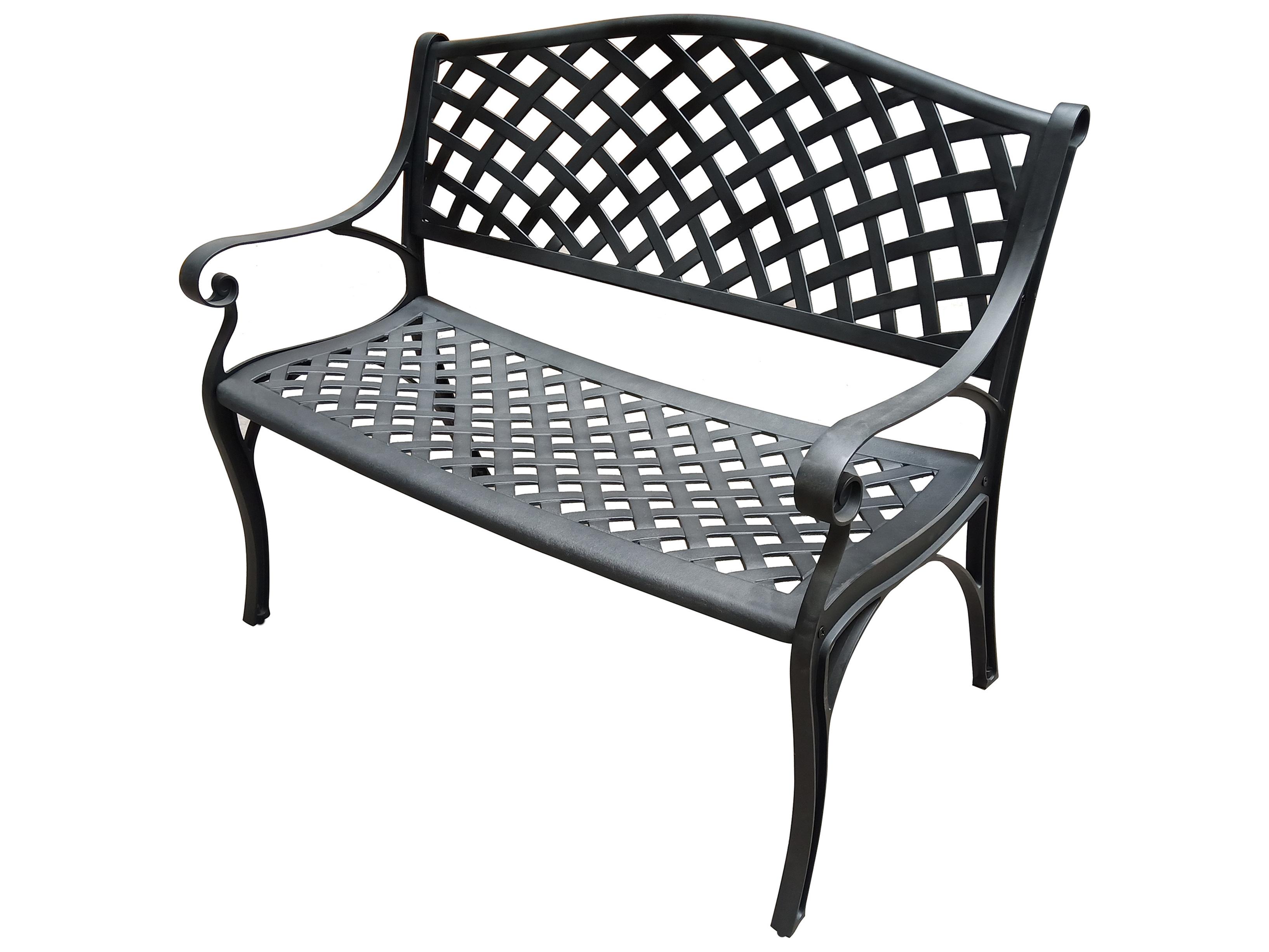 Oakland Living Aluminum Modern Black Outdoor Bench Loveseat