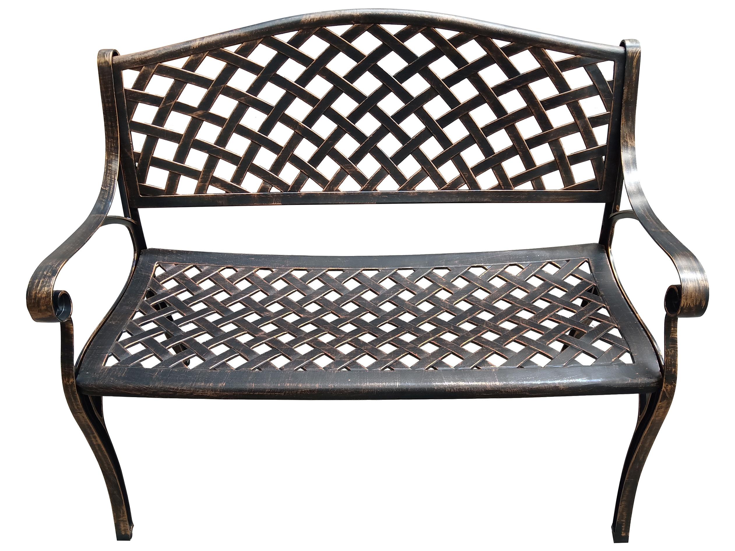 Oakland Living Aluminum Modern Bronze Outdoor Patio Bench Loveseat