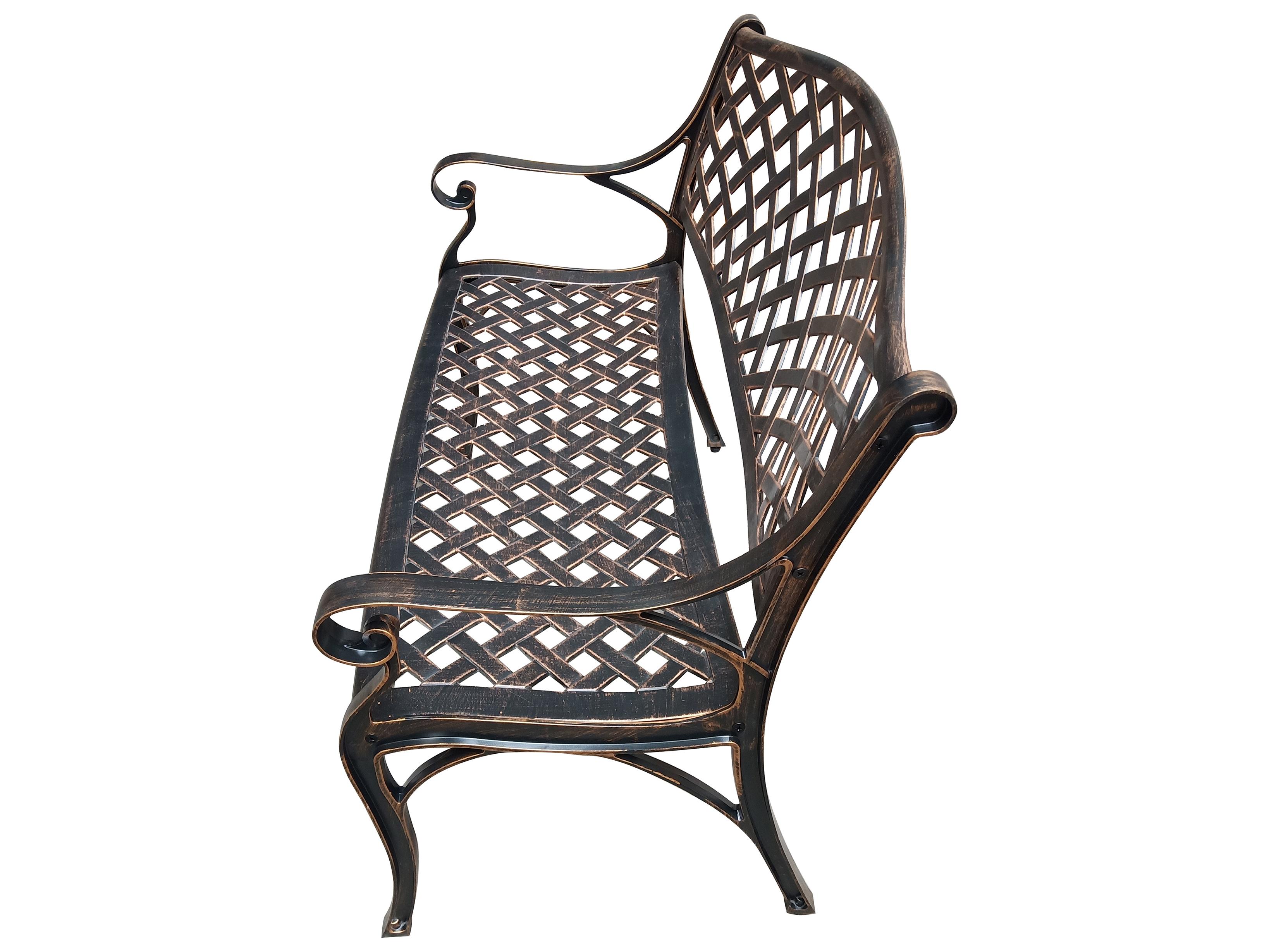 Oakland Living Aluminum Modern Bronze Outdoor Patio Bench Loveseat