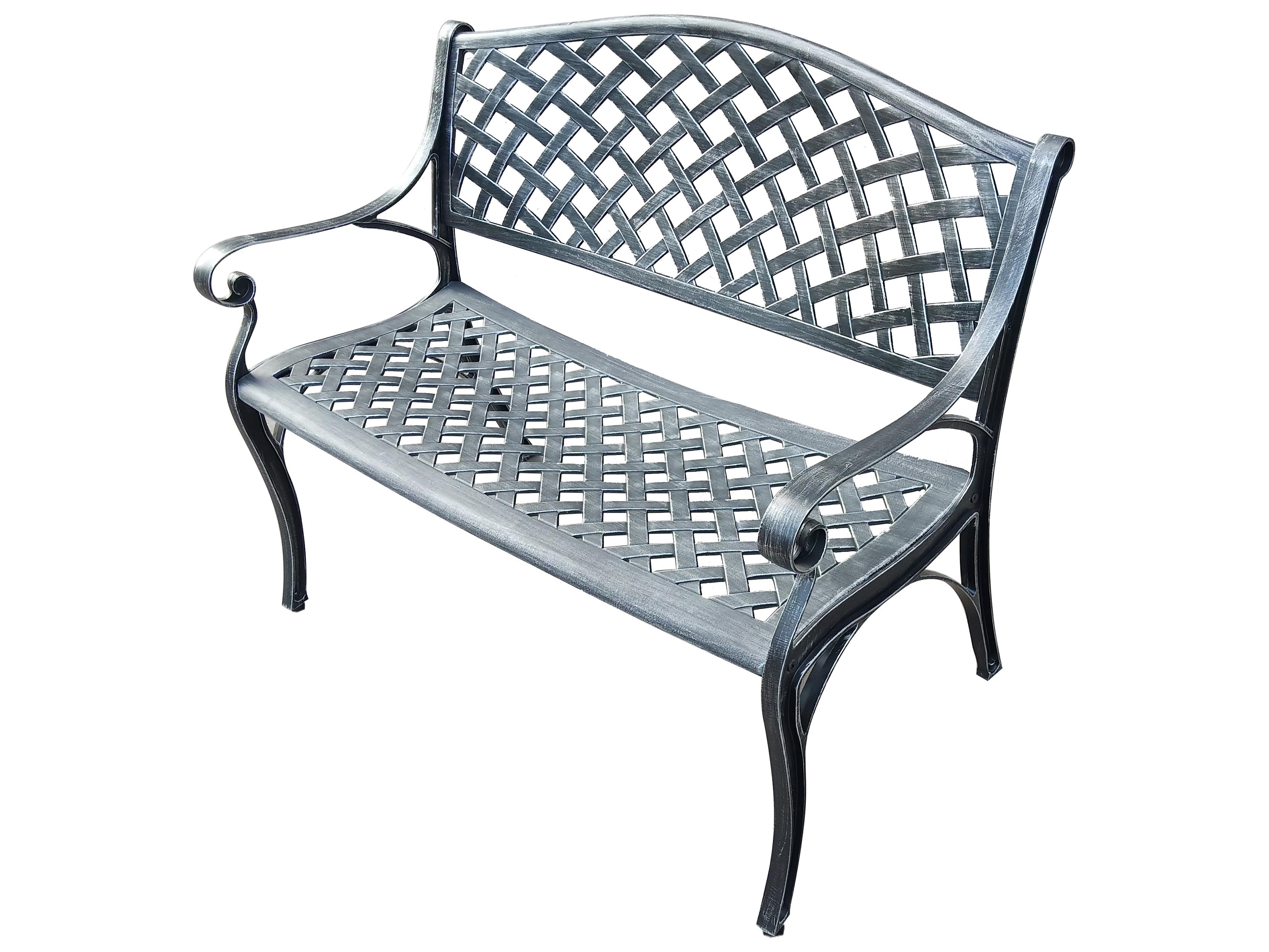 Oakland Living Aluminum Modern Grey Bench Outdoor Loveseat