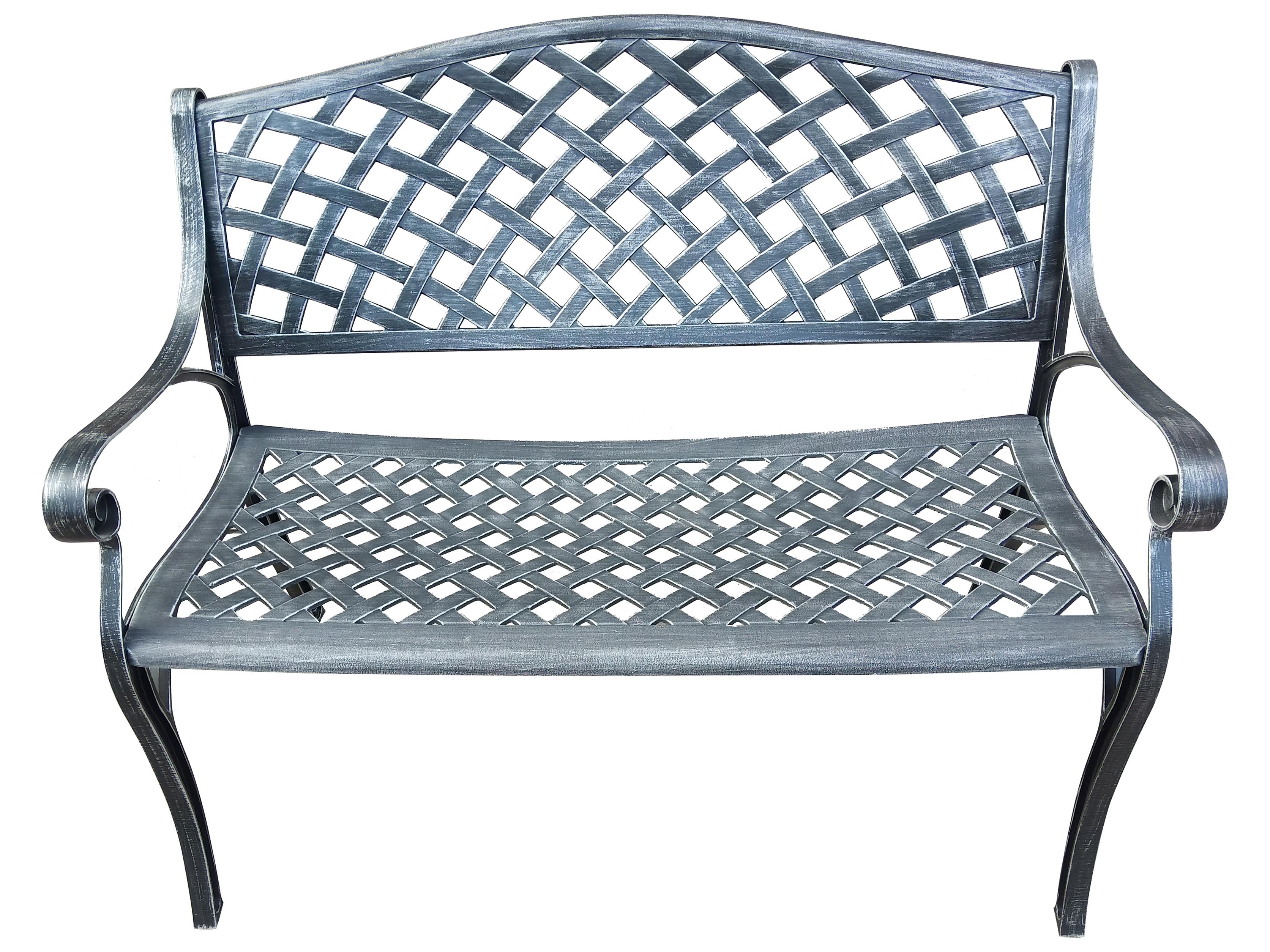 Oakland Living Aluminum Modern Grey Bench Outdoor Loveseat