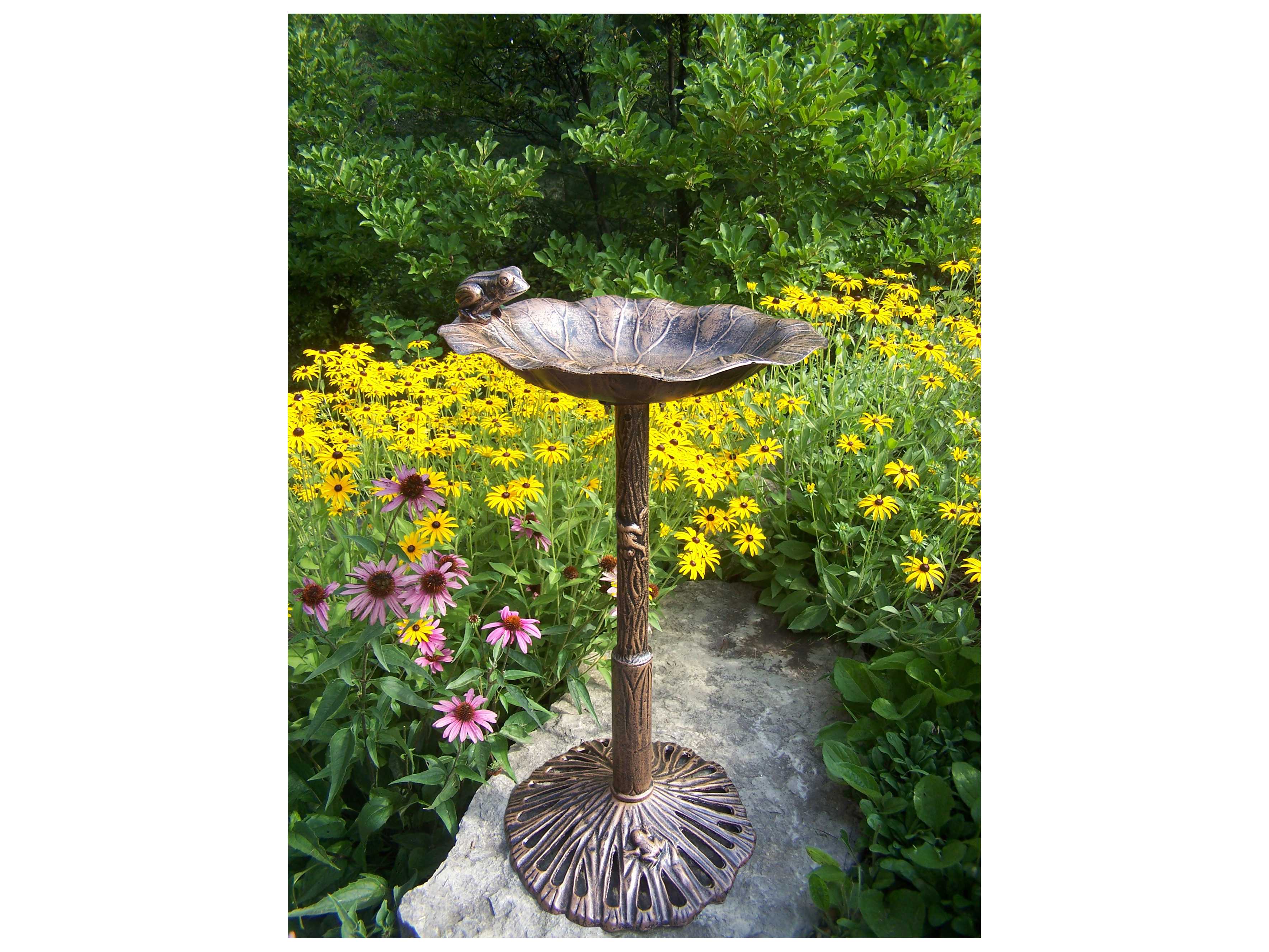 Oakland Living Cast Aluminum Frog Bird Bath
