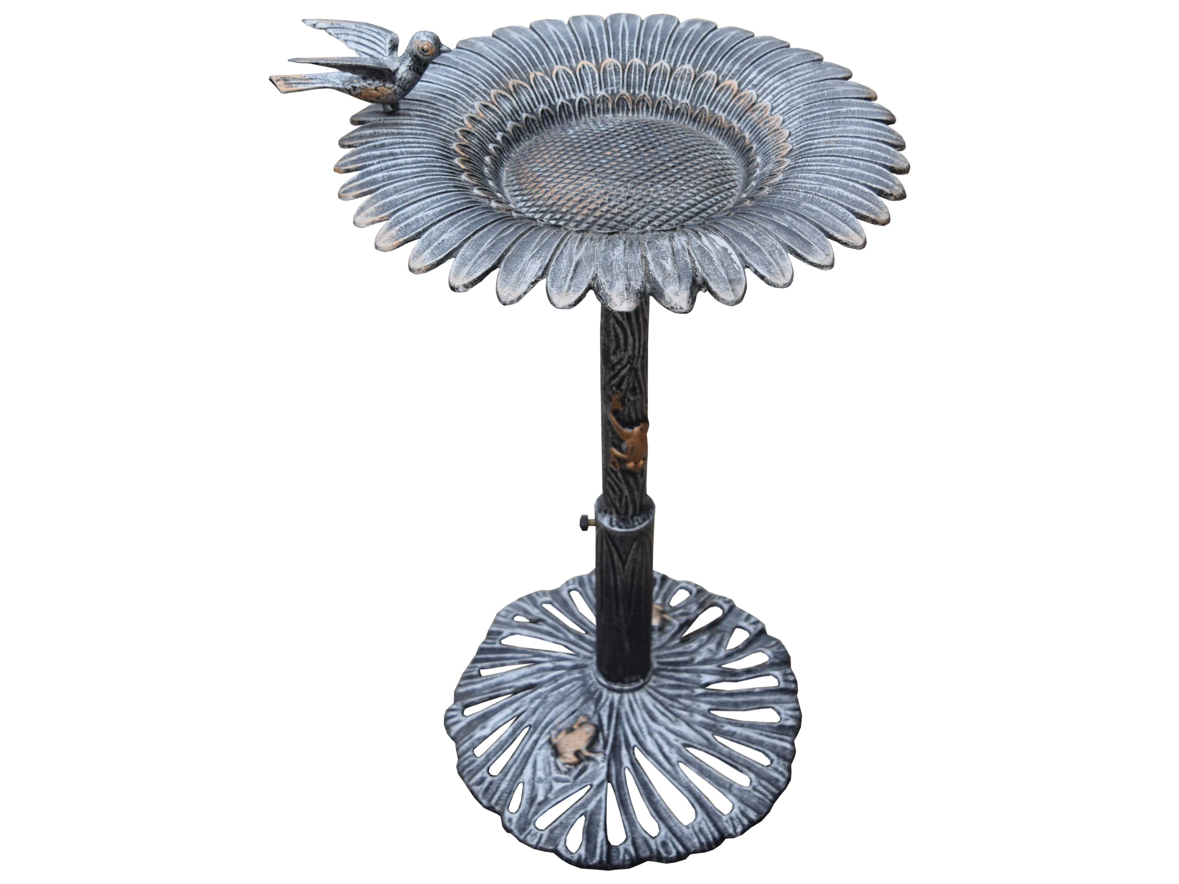 Oakland Living Sunflower Cast Aluminum Bird Bath
