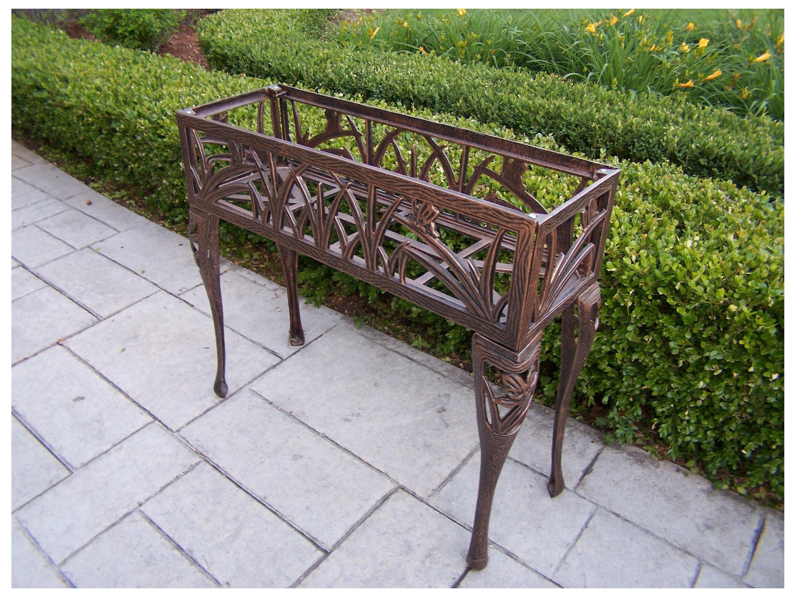 Oakland Living Butterfly Cast Aluminum Rectangular Tall 34'' Plant Stand