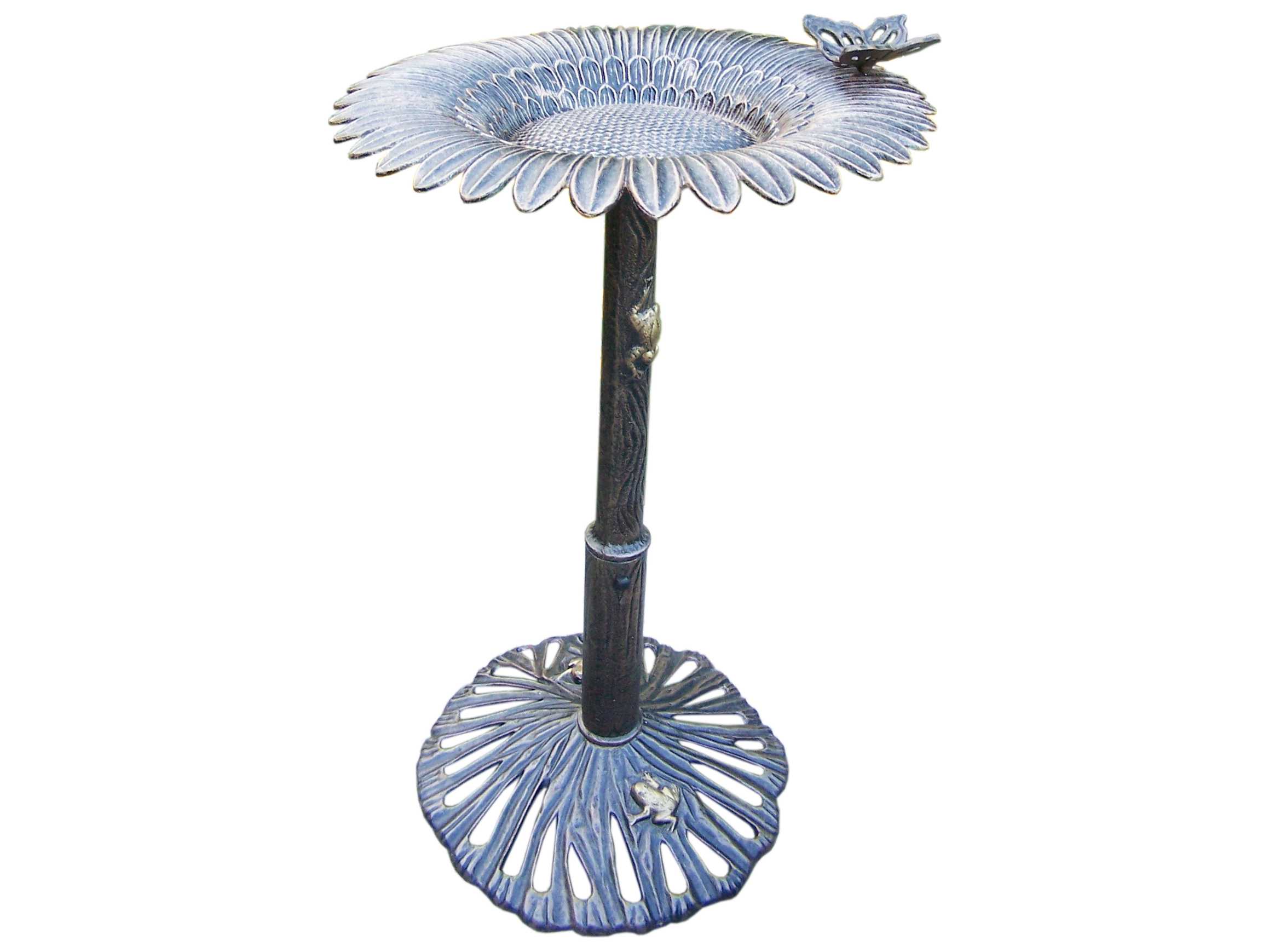 Oakland Living Butterfly Cast Aluminum Sunflower Birdbath