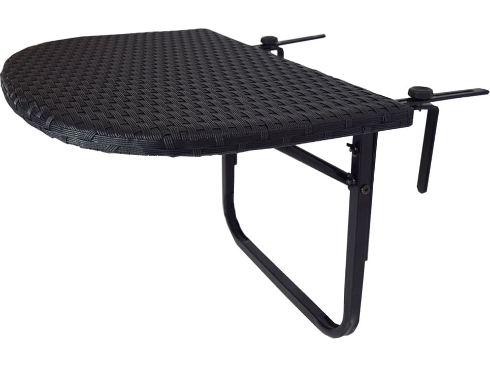 Oakland Living Black Wicker Patio Counter Table with Adjustable Clamps