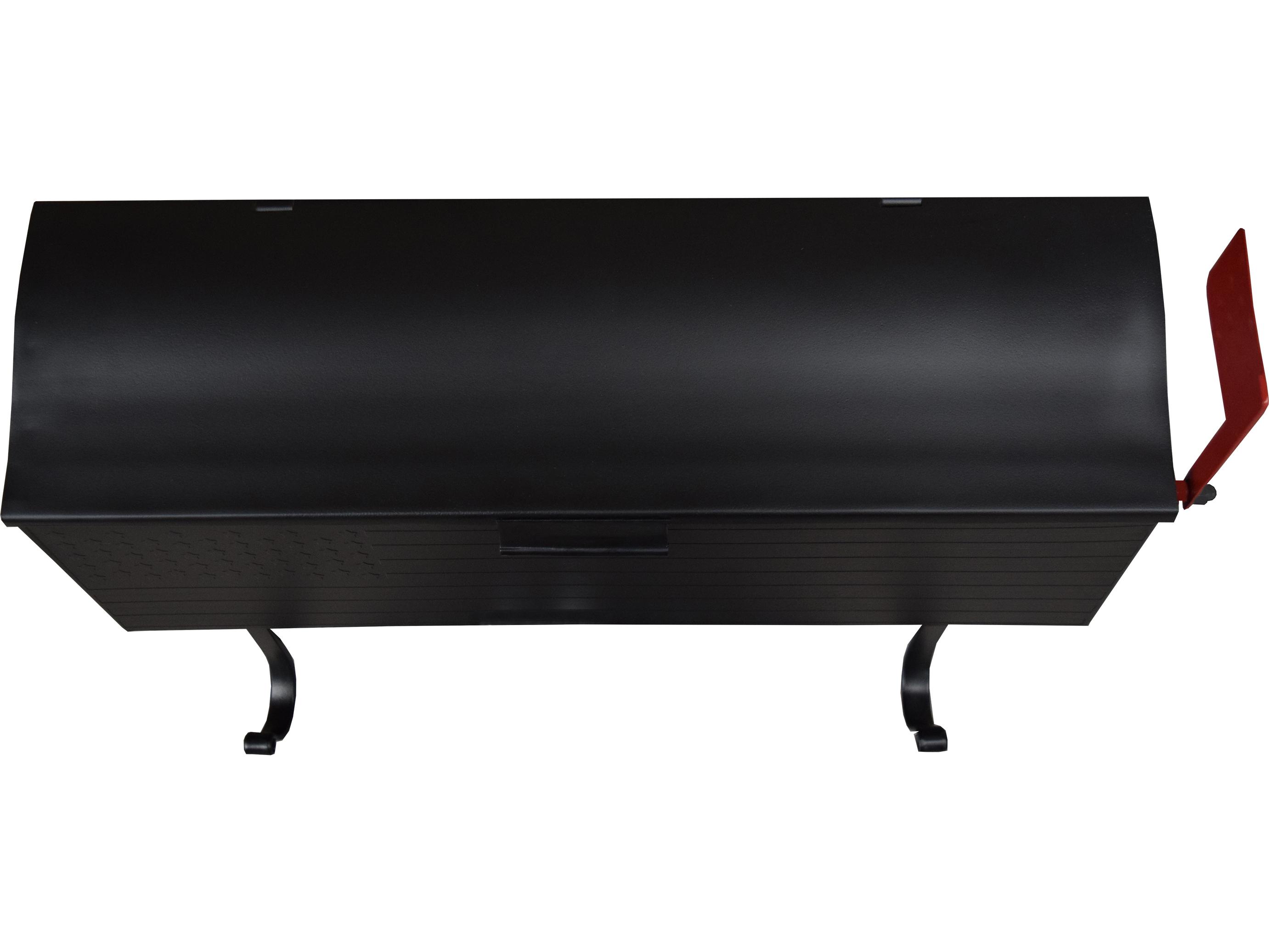 Oakland Living Black Patriotic Wall Mounted Mailbox with Outgoing Mail Flag and Newspaper Hangers