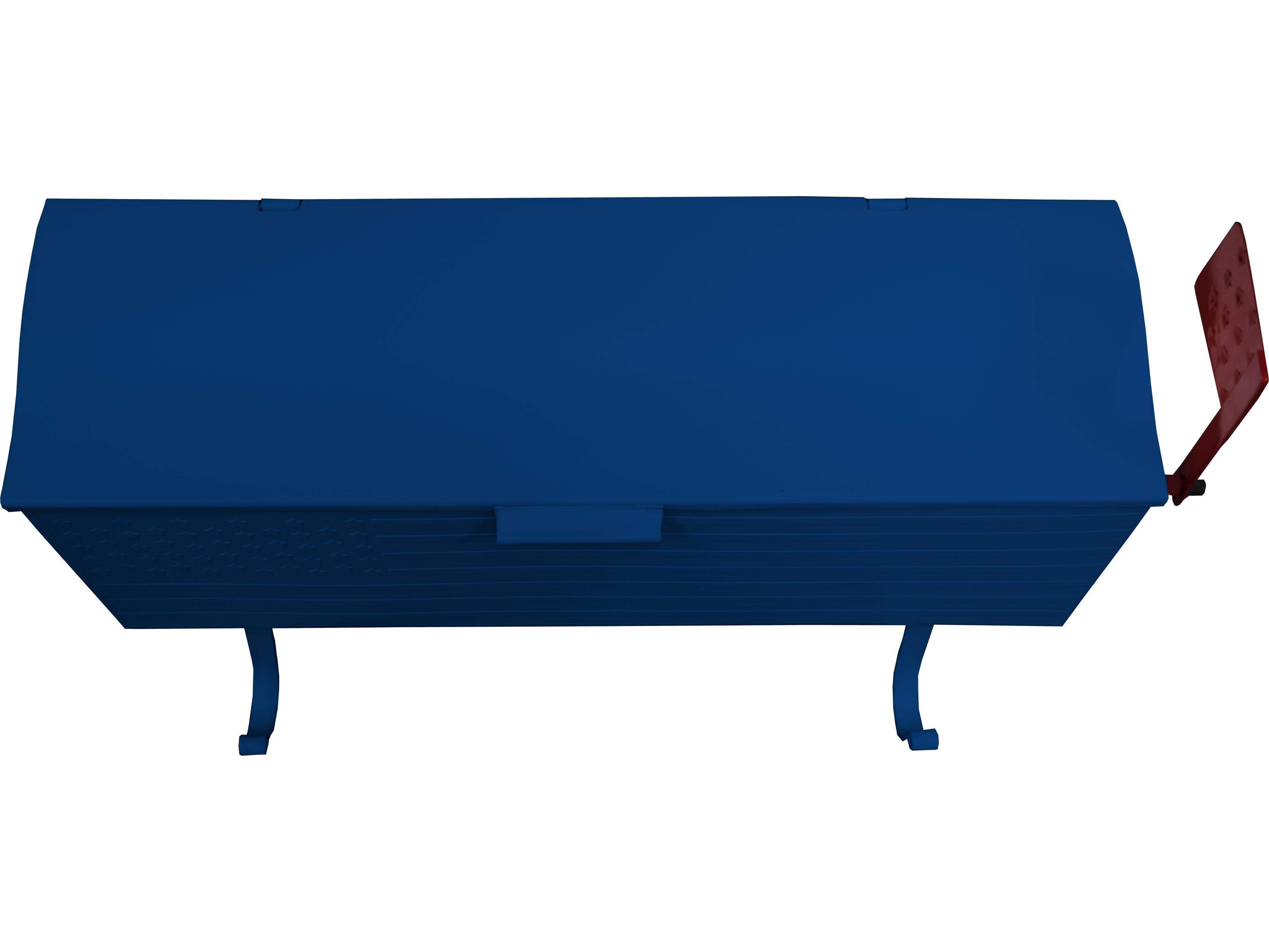 Oakland Living Blue Patriotic Wall Mounted Mailbox with Outgoing Mail Flag and Newspaper Hangers