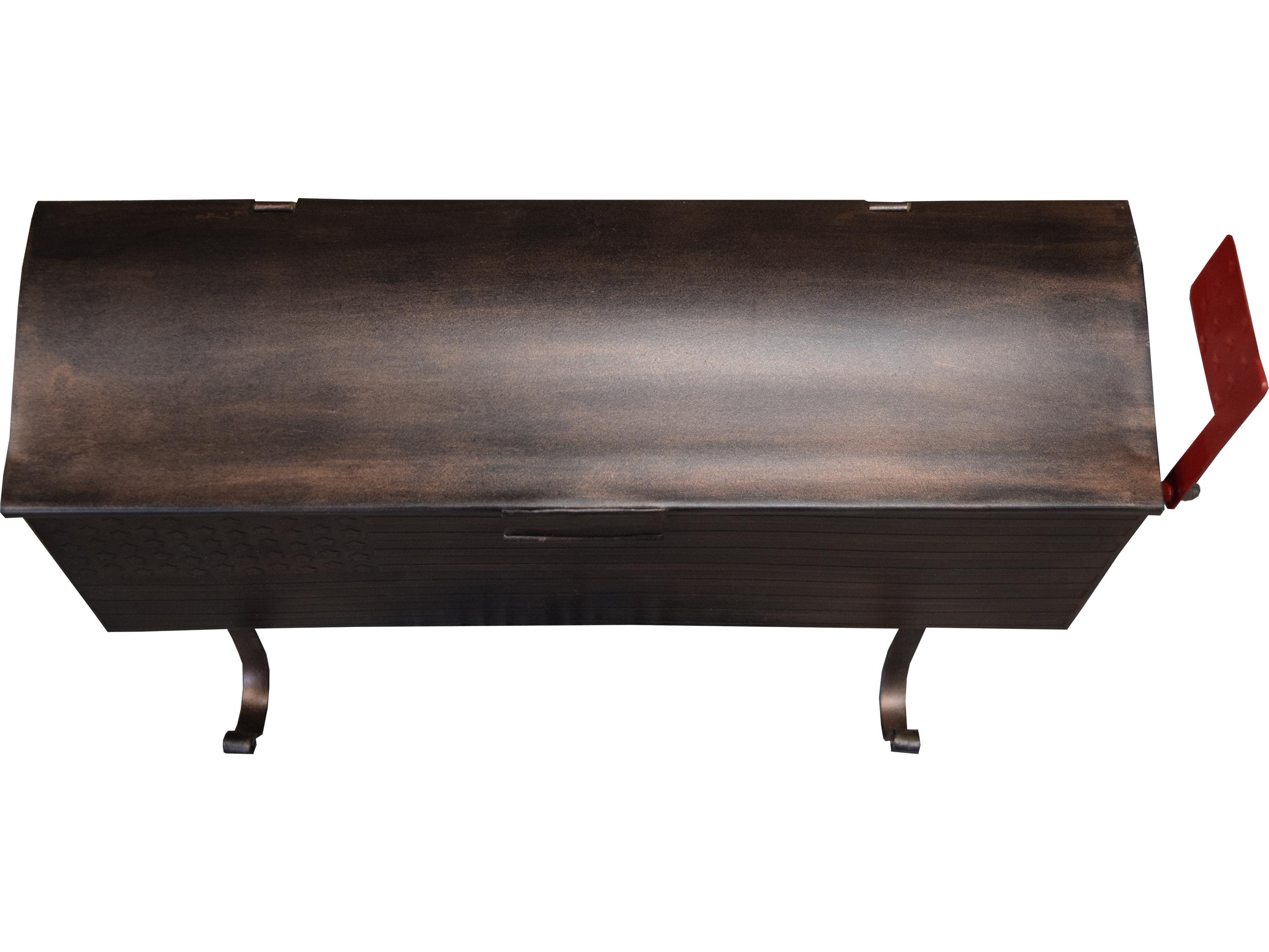 Oakland Living Copper Patriotic Wall Mounted Mailbox with Outgoing Mail Flag and Newspaper Hangers