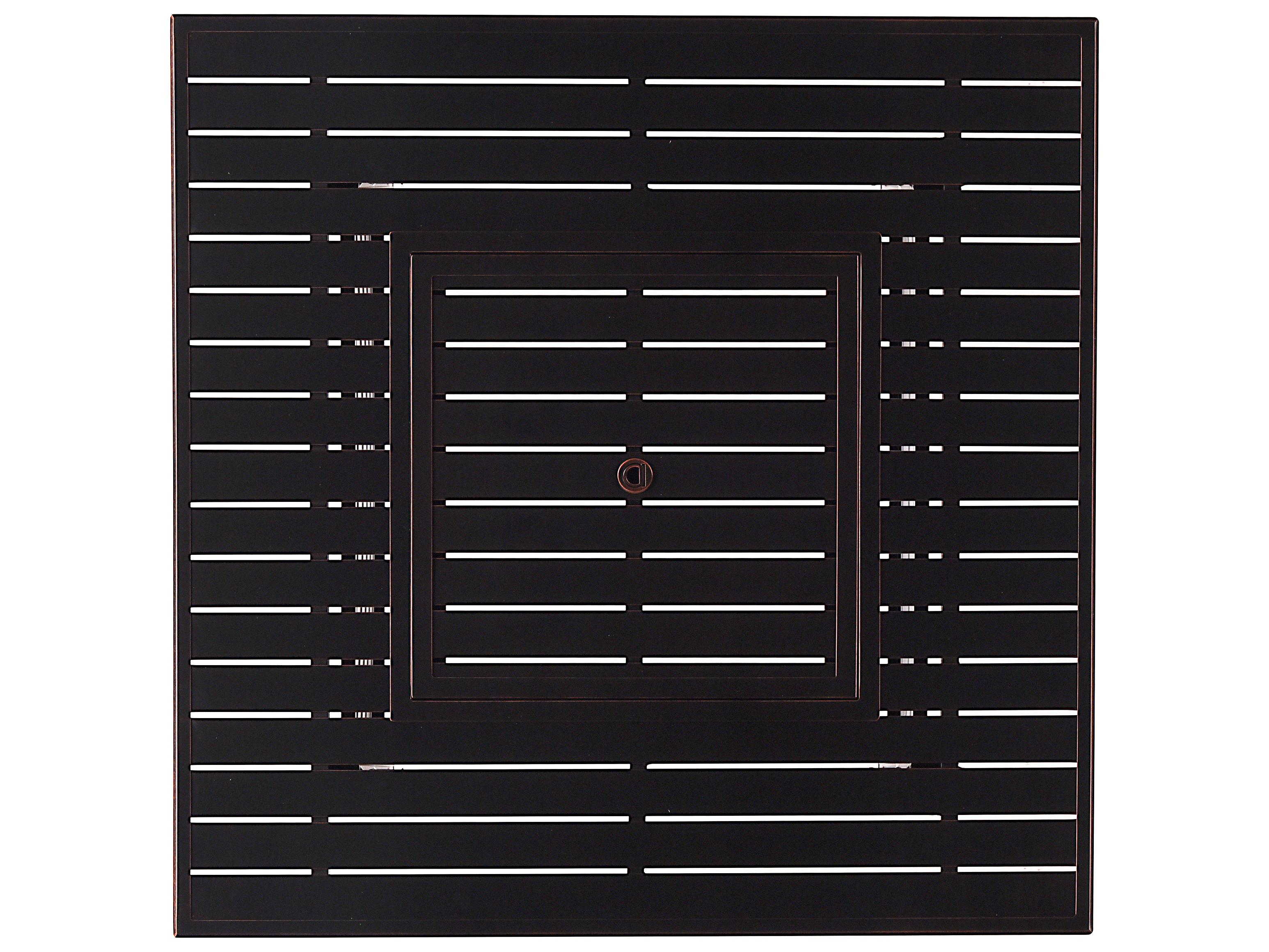 Oakland Living Square Aluminum Propane Patio Fire Pit Table with Glass Beads