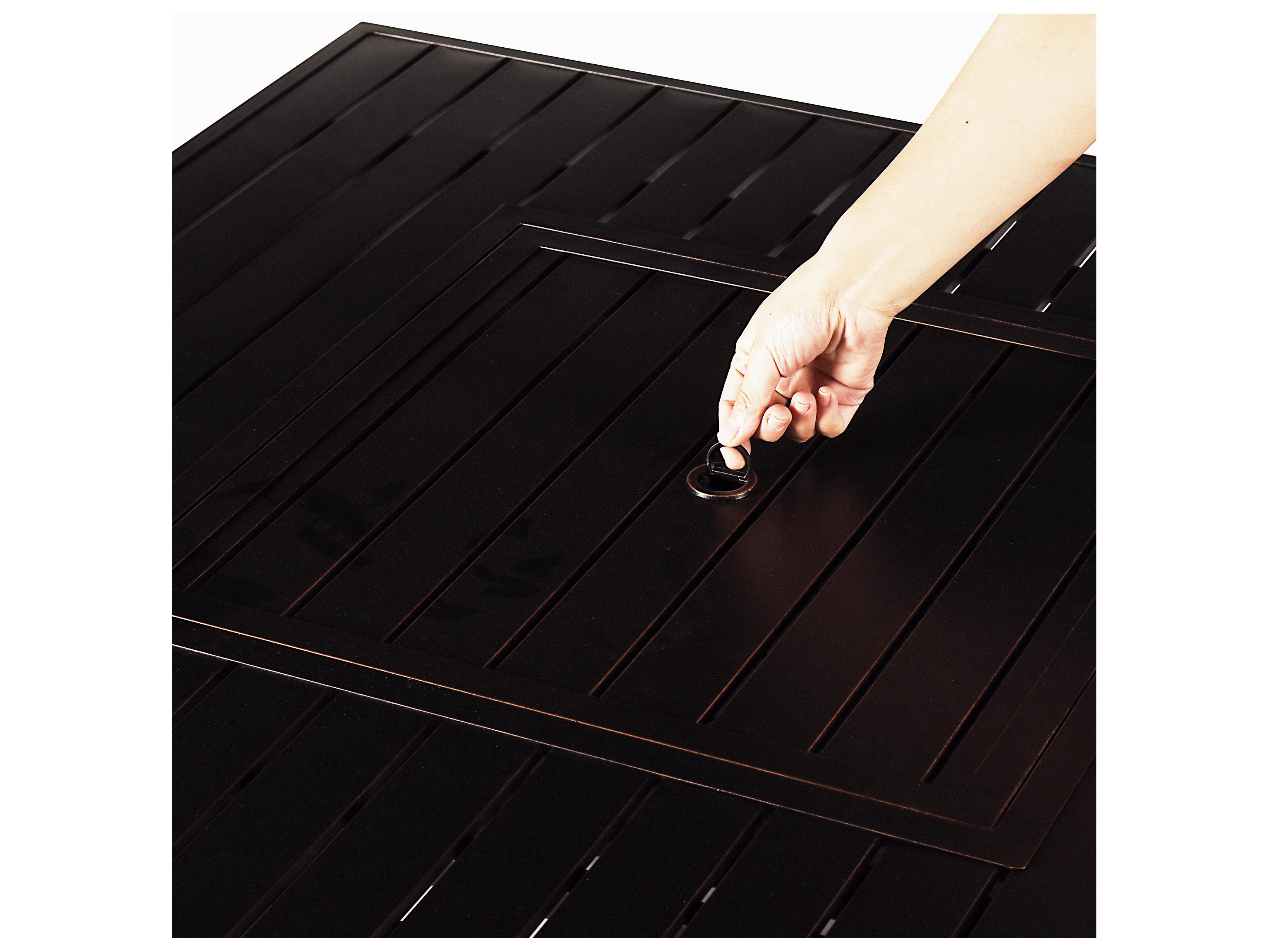 Oakland Living Square Aluminum Propane Patio Fire Pit Table with Glass Beads